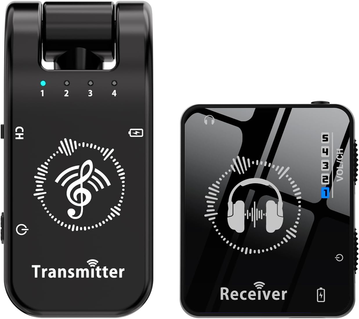 SENECESLI Rechargeable Wireless In-Ear Monitor System Low Latency 2.4Ghz In-Ear Monitor System Suitable for Studio Band Rehearsal Live Performance, 1 Transmitter 1 Receiver Package Included image number 3