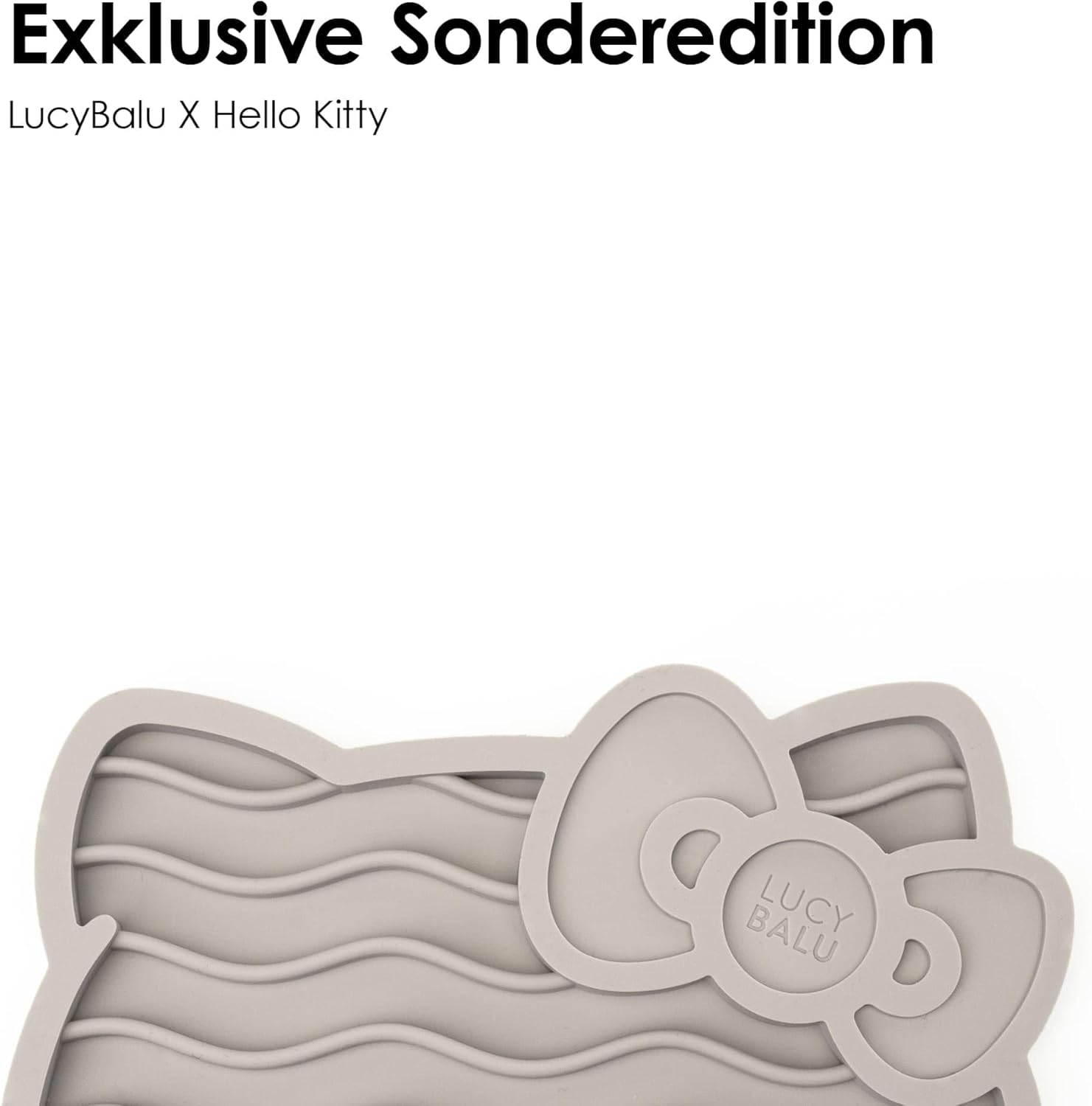 Lucybalu X Hello Kitty ZENCAT Licking Mat for Cats, Cat Licking Mat, Slow Feeder, Lick Mat Made of Food-Grade Silicone, Silicone Mat for Licking, Taupe image number 2
