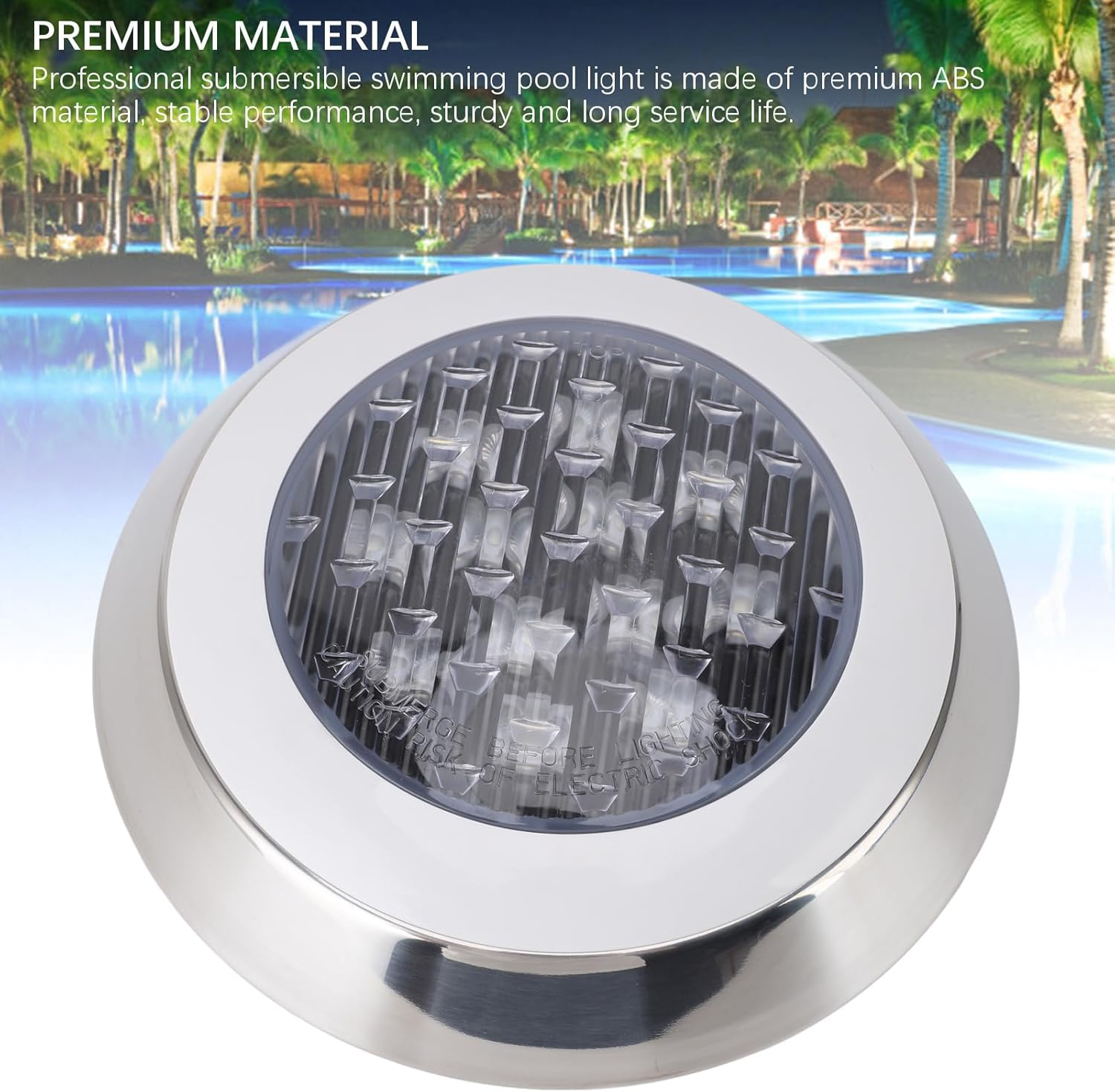 TOPINCN Recessed Submersible Pond Light Safe Underwater Lights for Pool, Hot Tub - Stable Performance (12W) image number 2