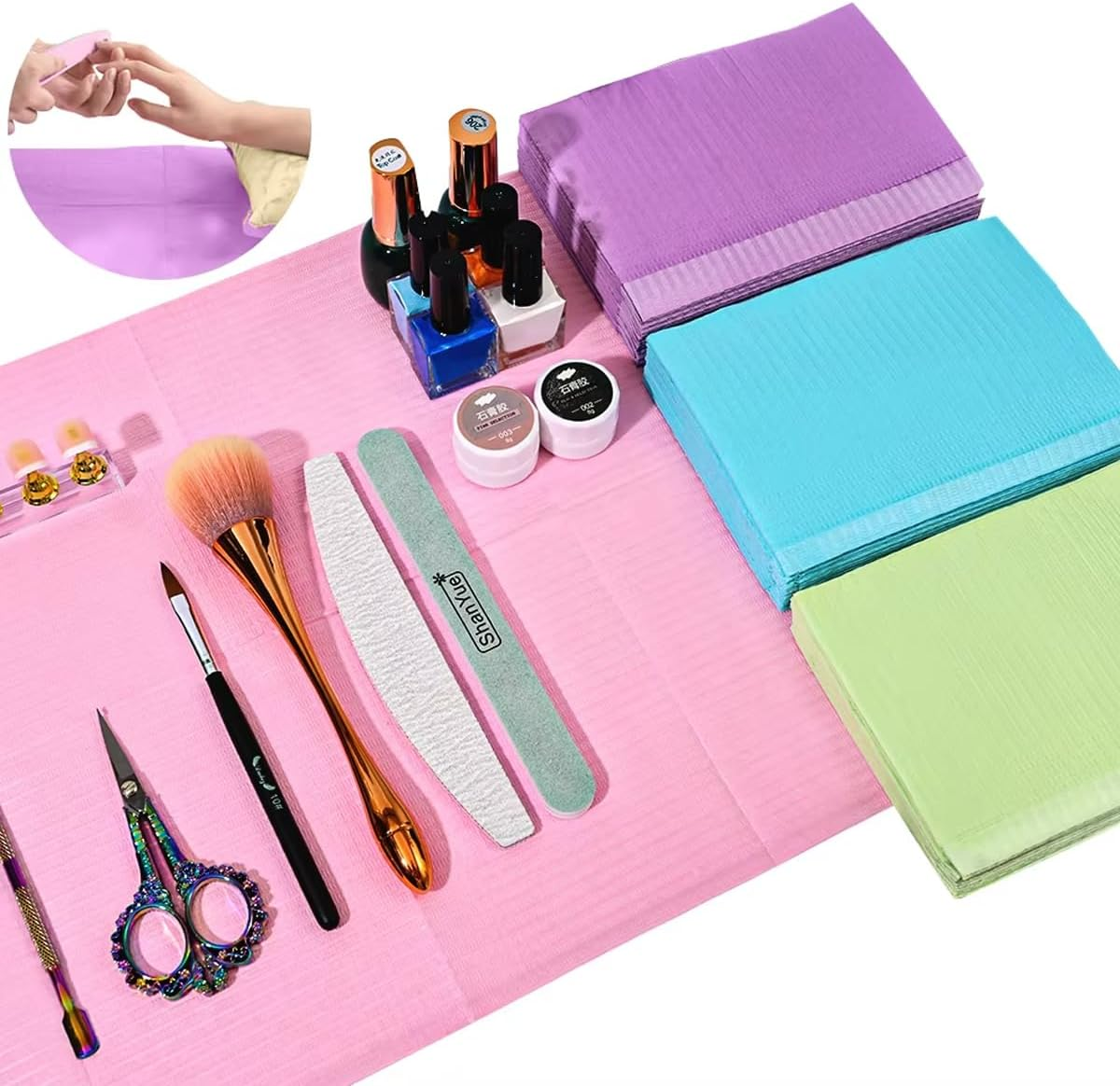 AIMALL 125 PCS Disposable Embroidery Tattoo Cleaning Pad, Waterproof Dental Tablecloth, PE Composite Film, 13.2 X 17.7 Inches - Black image number 4