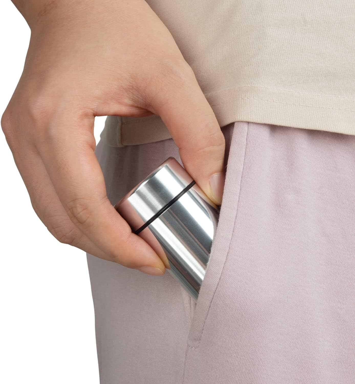 Portable Aluminum Storage Jar 3-Pack, Airtight Smell Proof Metal Waterproof Small Bottle for Coffee, Teas, Herb Spices - Multipurpose Container with Screw-Top Lid Lock Odor - Purple+Green+Blue image number 3