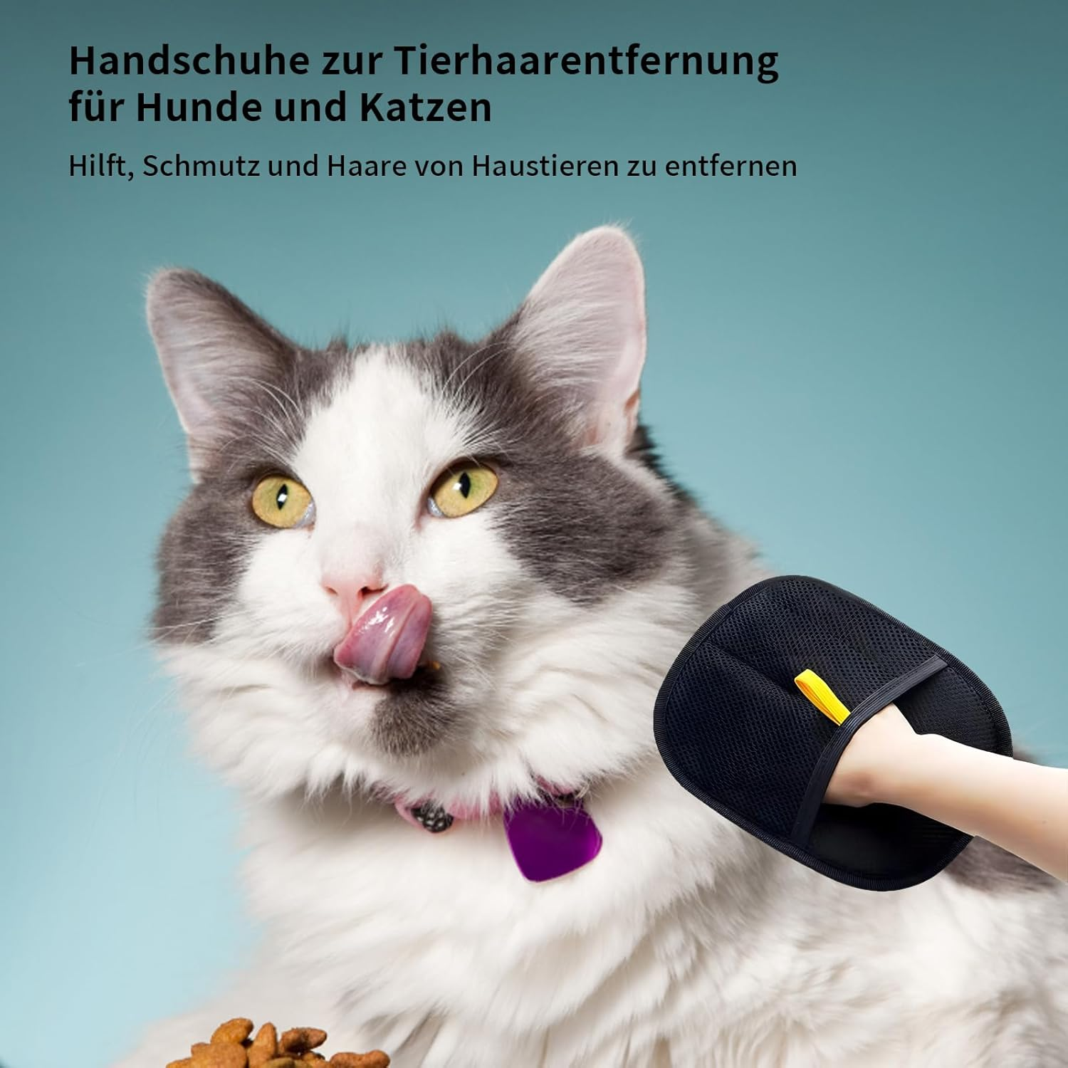 Set of 2 Fellblitz Cat Brush and Pet Hair Remover Glove, for Effective Grooming, Fur Flash Brush and Hair Removal Glove for Dogs and Cats, 20 Cm Length