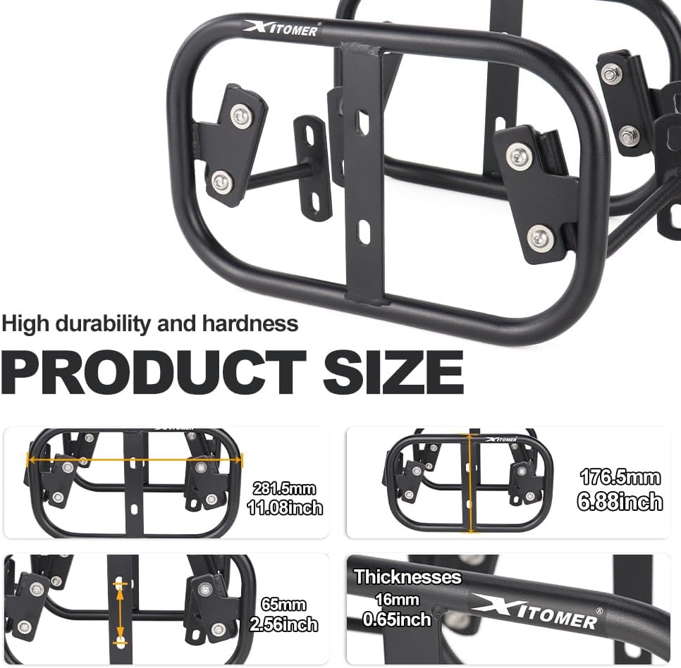 Xitomer Side Carrier Compatible with V-Strom 650 / XT 2017-2025, V-Strom 1000 ABS/XT 2014-2019, V-Strom 1050 2020-2023 Saddlebag Support Racks Motorcycle Pannier Racks Luggage Rack