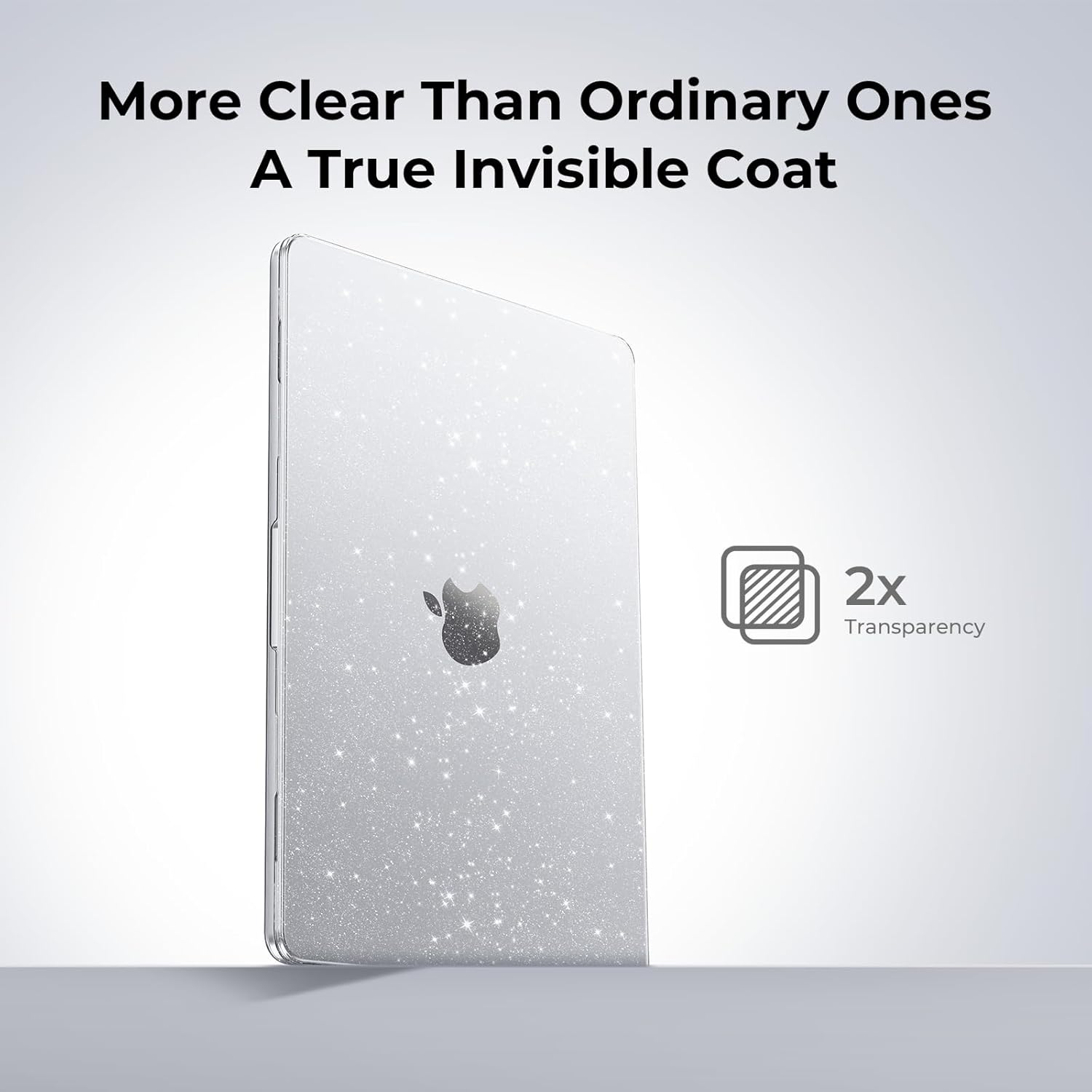 Eoocoo Case Compatible with Macbook Air 13 Inch 2026-2022 M4 M3 M2 A3240 A3113 A2681, Hard Shell Case + Keyboard Cover + Polishing Cloth + Screen Protector for Mac Air 13.6 Inch, Sparkly Clear image number 2