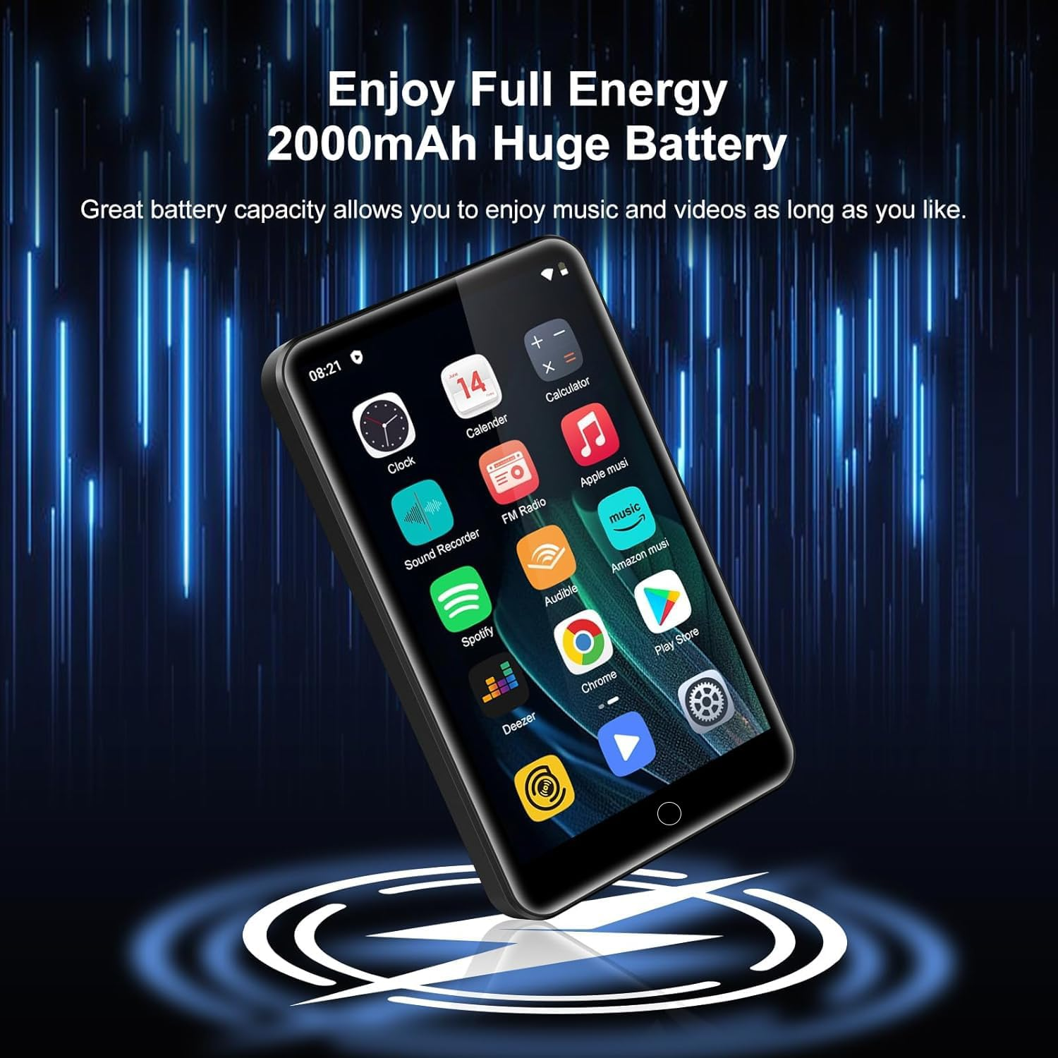 144GB MP3 Player with Bluetooth and Wifi, ZAQE 4" HD Full Touch Screen MP3 Player with Spotify, Amazon Music,Youtube,Pandora,Libby,Android MP4 Music Player for Kids (Black) image number 2