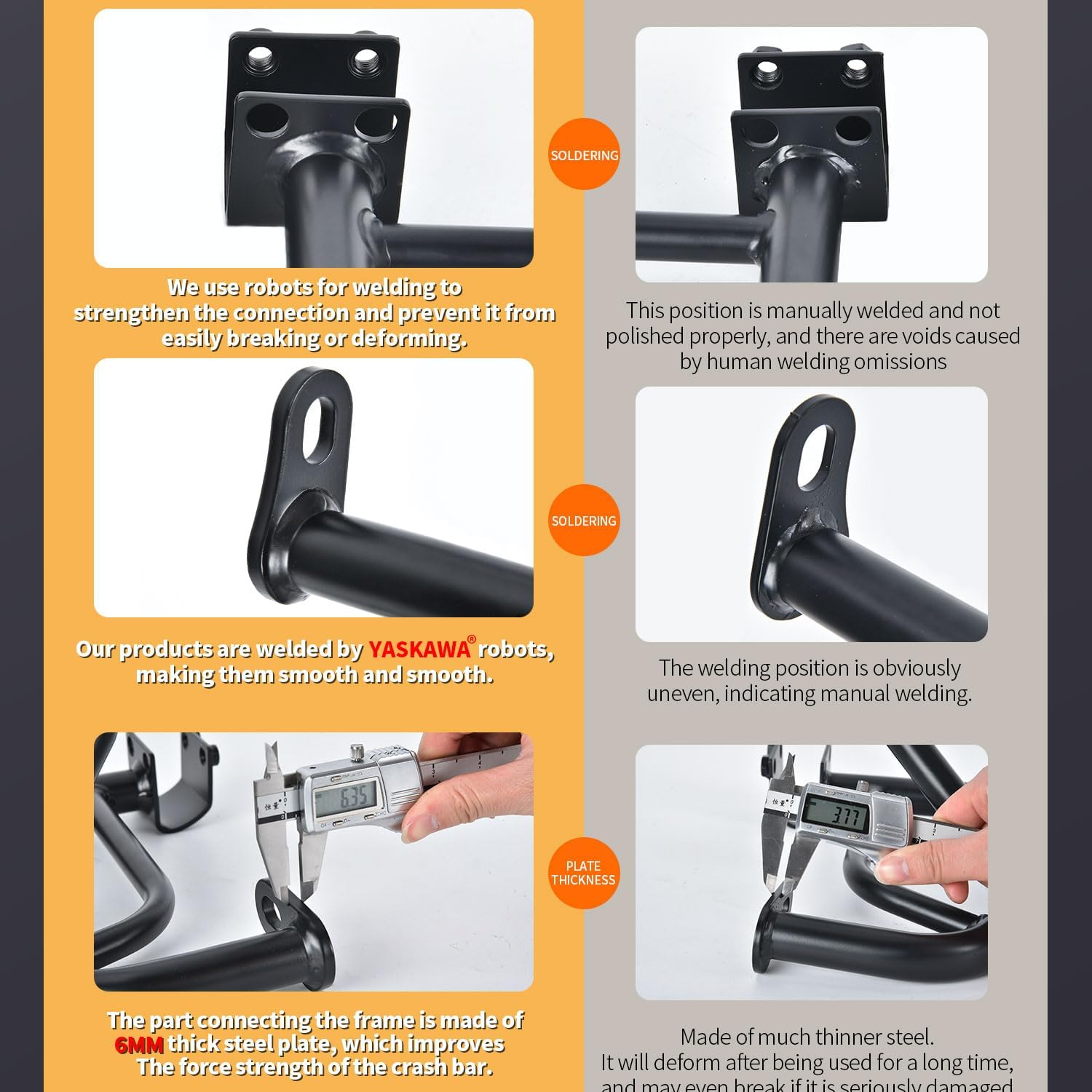 Black Highway Bars for CMX500 Rebel 17-23, Motorcycle Steel Engine Guard Bumper Crash Bar Frame Falling Protector for H-Onda Rebel CMX 500 Rebel500 2017 2018 2019 2020 2021 2022 2023 image number 4