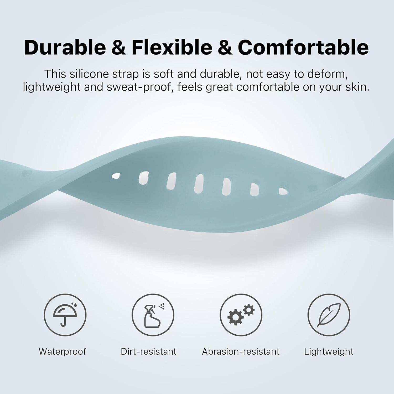 Ticwatch E3 Watch Band Replacement - 20Mm Width Silicone Watchband Strap for Ticwatch E3 image number 6