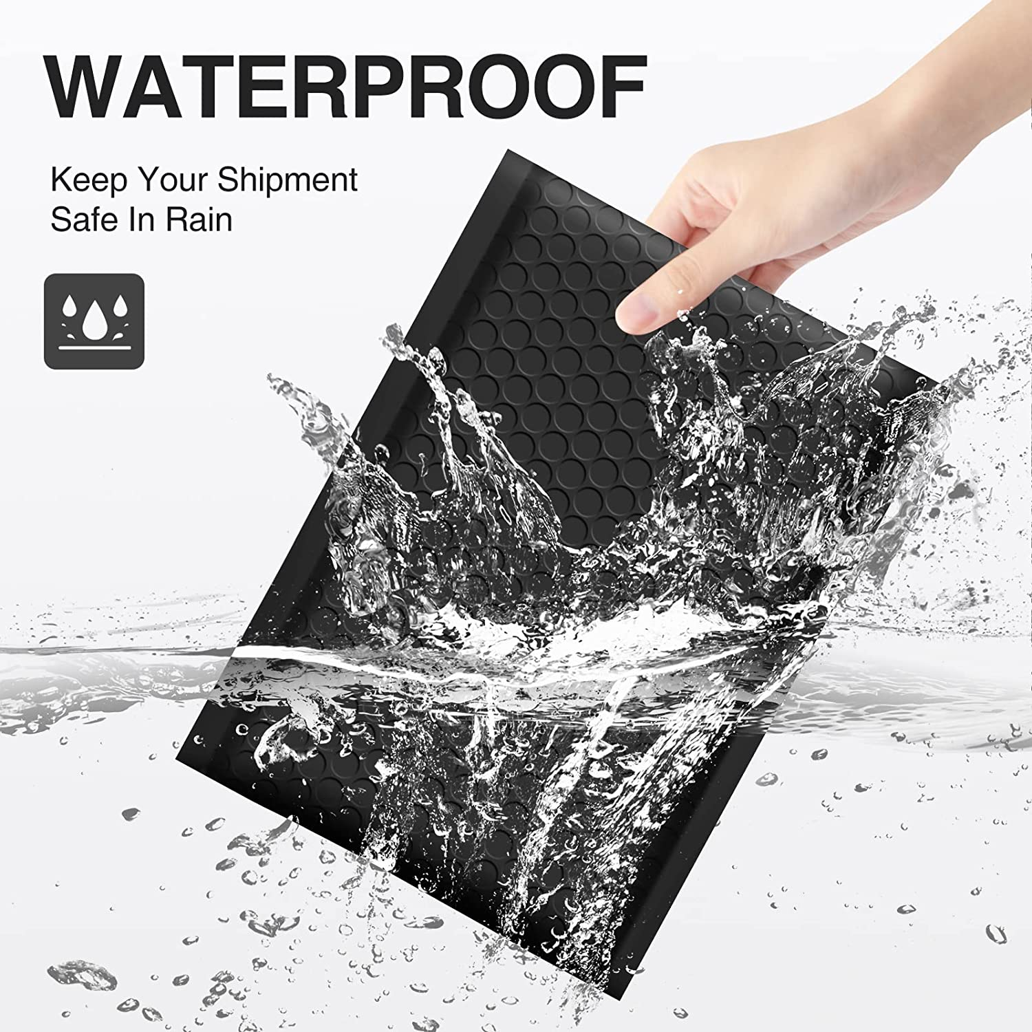 UCGOU 8.5X12 Inch Black Poly Bubble Mailers Padded Envelopes Self Seal Mailing Envelopes Pack of 25 image number 5