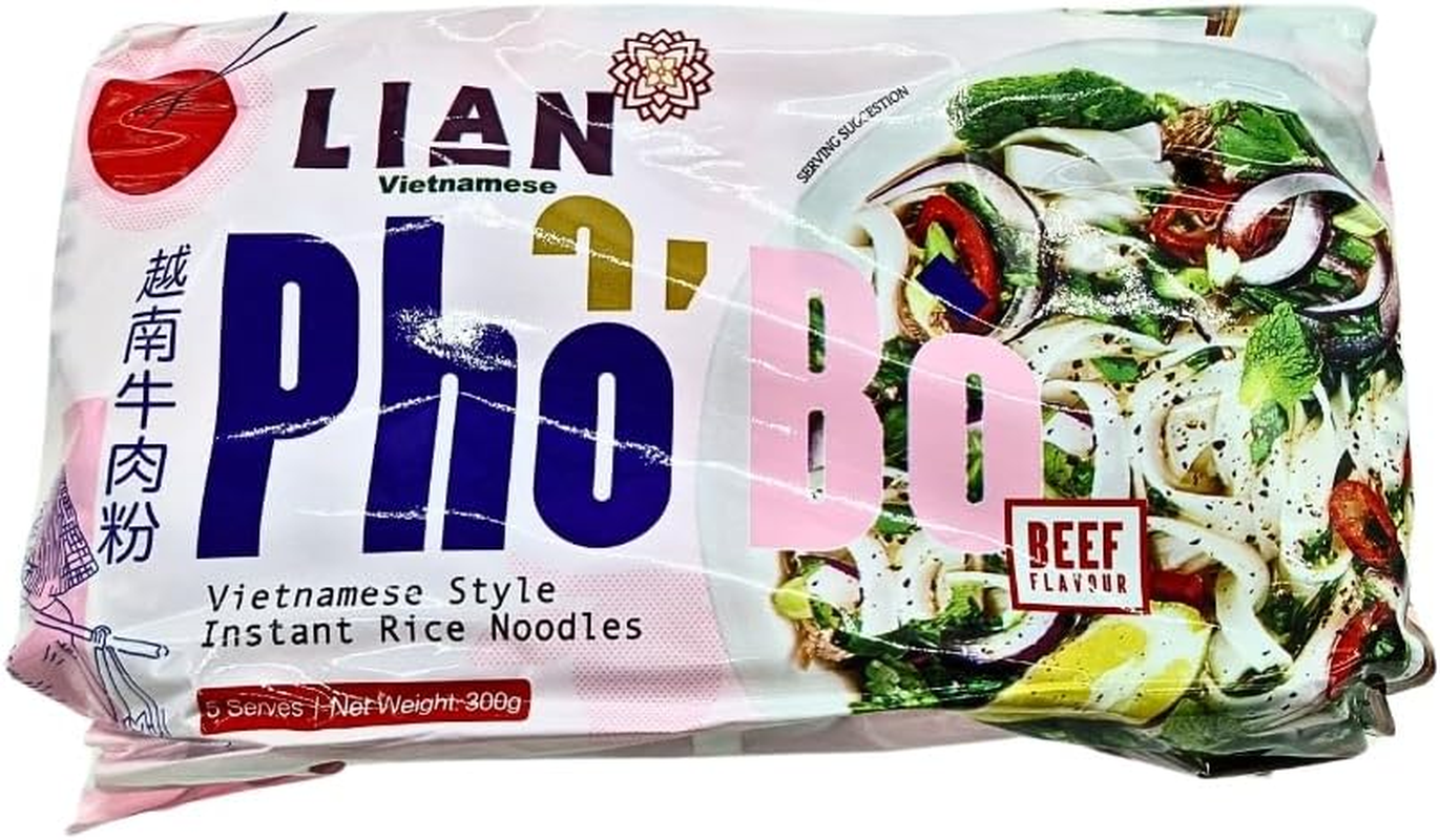Lian Instant Vitenamese Rice Noodles Beef Flavour 300G image number 1