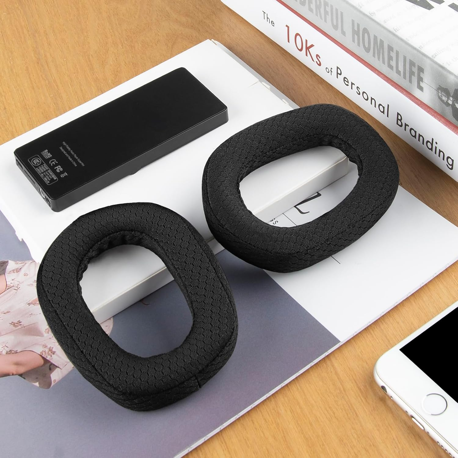 Linkidea Replacement Ear Pads for Logitech G435 Bluetooth Wireless Gaming Headphones Ear Cushions (Mesh Fabric/Black) image number 5