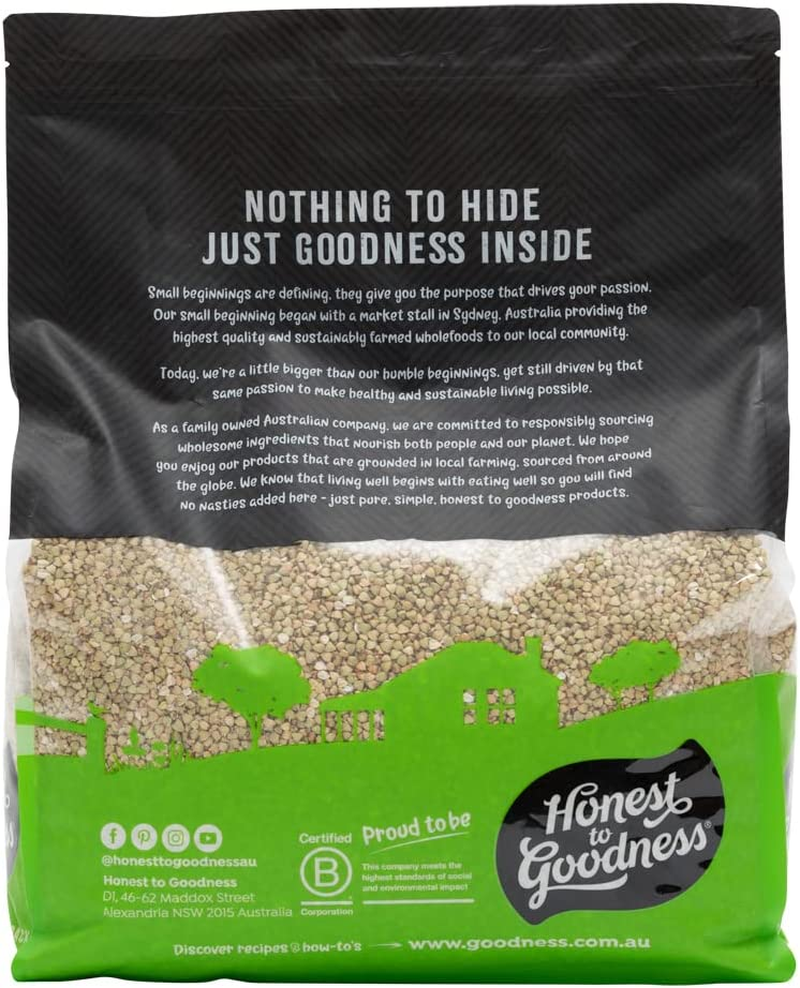 Honest to Goodness Organic Buckwheat Hulled, 5 Kg Kilogram - an Extremely Versatile Ingredient with a Distinctive Nutty Flavour, Non GMO and Preservative Free. image number 2