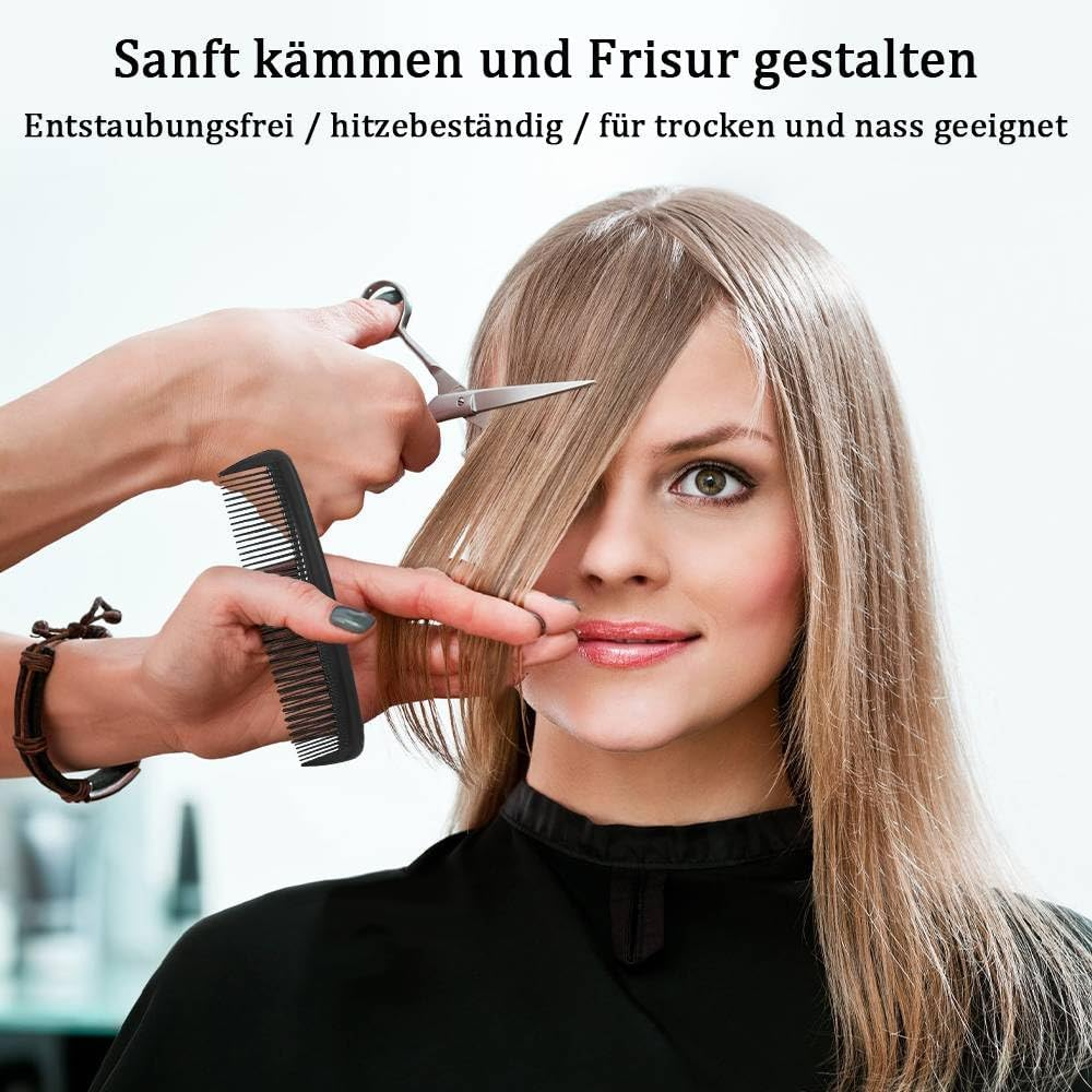 Funalix Pack of 12 Hair Combs, Pocket Combs with Fine Teeth, Small Styling Combs with Anti-Static Anti-Tangle, Hair Cutting Combs, Daily Hair Care Tool for Women/Men (Black) image number 3