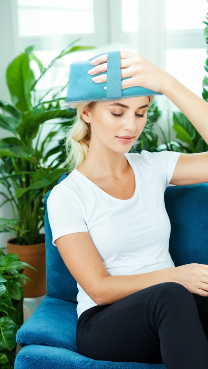 Gel Beads Ice Pack with Adjustable Strap - Reusable Hot & Cold Therapy for Knee, Shoulder, Foot, Back, Ankle, Neck, Hip, Elbow Pain Relief - 7.76X4.93 Blue image number 5