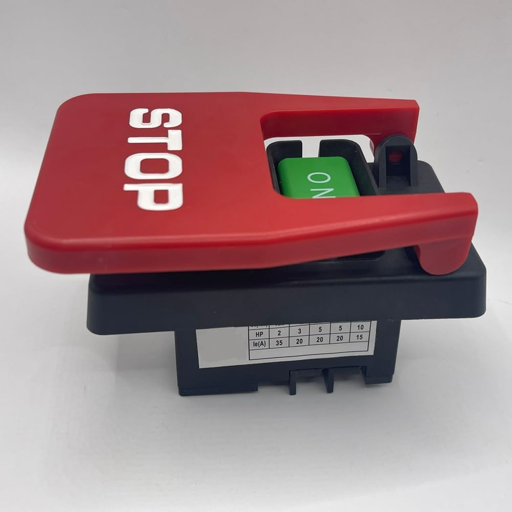 Aribrnten 110V/220V Dual Voltage Paddle Switch, 3HP at 230 Volts, Large Knee Paddle for Power Tools Fast Power Off image number 6