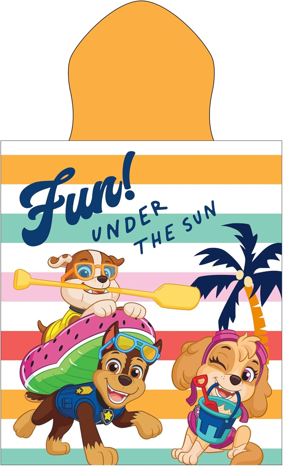 Official Paw Patrol Hooded Towel Poncho | Super Soft Feel, Sunny Design with Chase, Rubble and Skye | Swimming Changing Robe Perfect the Home, Bath & Beach, 55 X 50 Cm image number 5