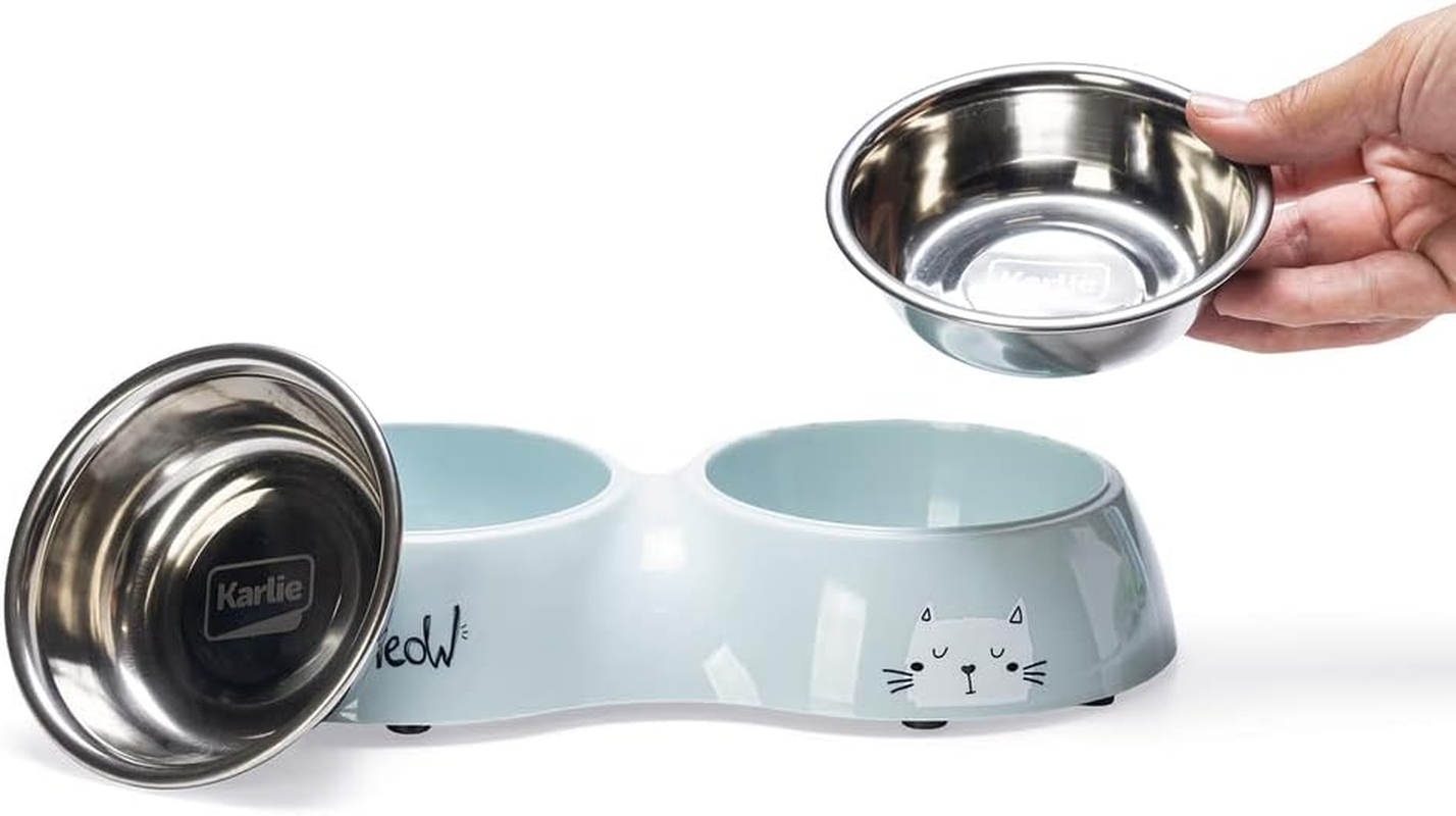 Karlie Rana Cat Bowl Dinner Set 2 Light Blue 522654 400 Ml image number 3