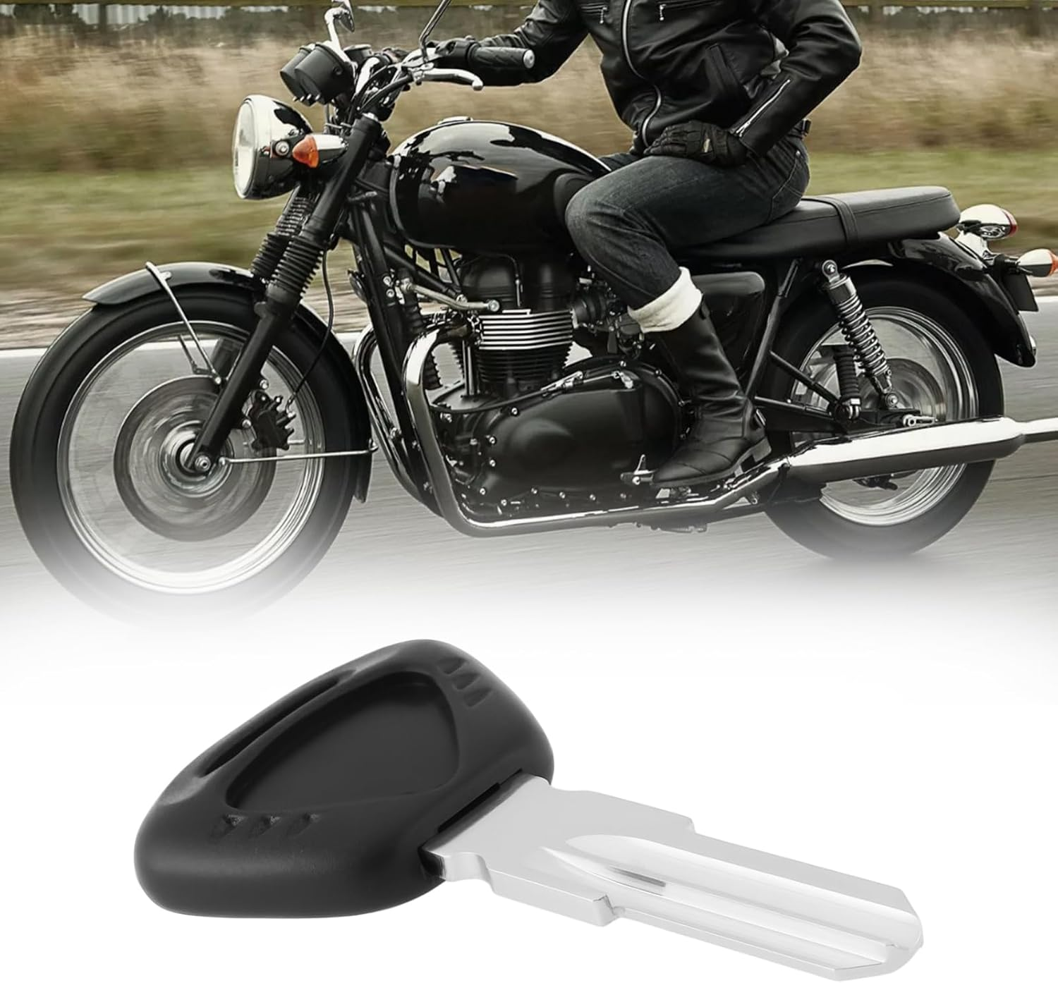 SING F LTD Motorcycle ZD24R Blank Uncut Key Compatible with Triumph Motorcycle, Key Codes between 0001-3001 image number 1