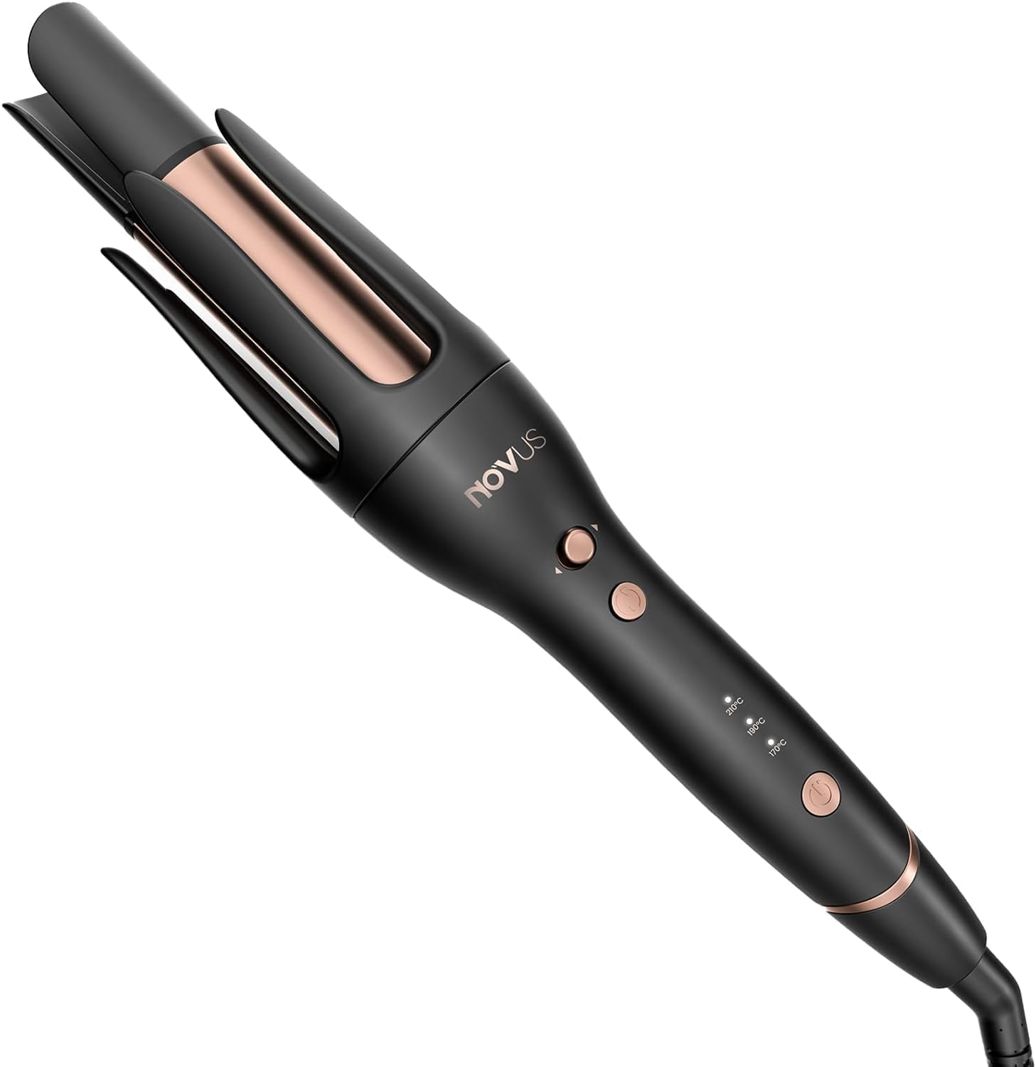 NOVUS Automatic Curling Iron, Rotating Anti-Scald Ceramic Curling Iron with Adjustable Steering, 3 Temperature Levels for All Hair Types