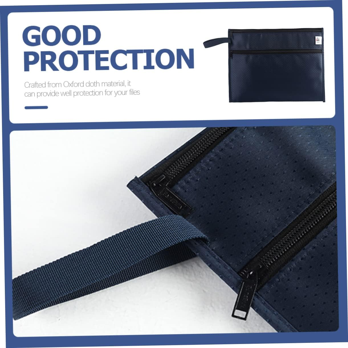 TOGEVAL Oxford Cloth Zipper Document Bag File Pouch Zipper Portable File Folder Office Accessory image number 2