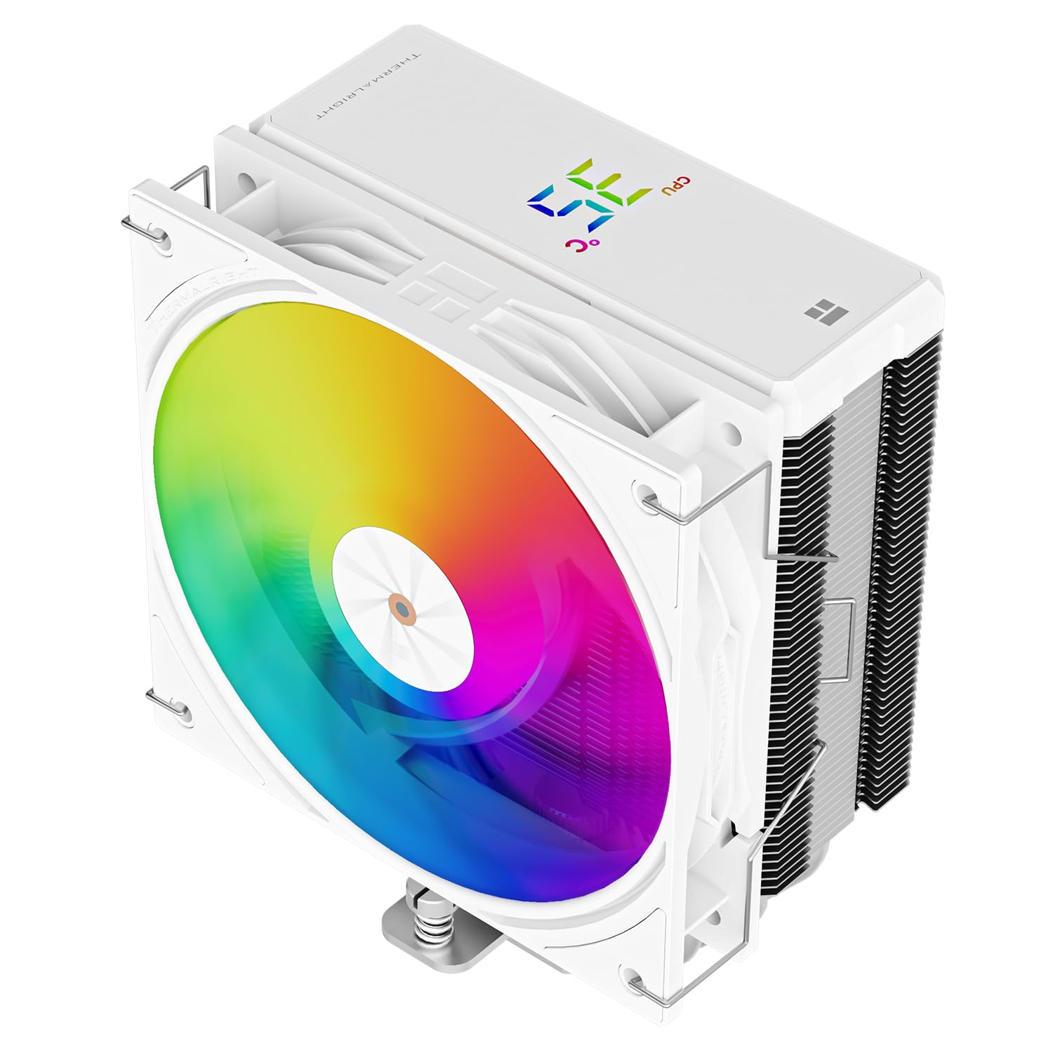 Thermalright Assassin X 120R Digital ARGB White CPU Cooler, Digital Screen Top Cover, TL-P12W-S PWM Quiet Fan CPU Air Cooler, Computer Heatsink Cooling, Support Am4/Am5,Intel LGA1851/1700/115X/1200 image number 4