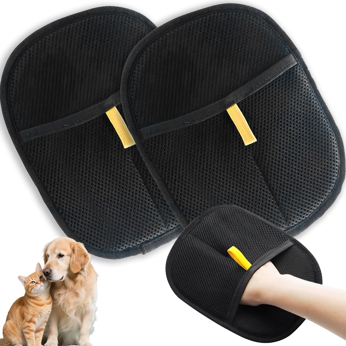 JYNVO 2 Pack Universal Pet Hair Removal Gloves for Cats and Dogs, New Improved High Efficiency Pet Hair Care Gloves, Cat Hair Removal Gloves