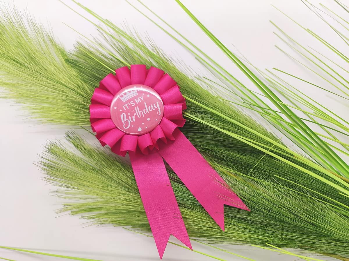 It'S My Birthday Ribbon,Satin Fabric Birthday Women or Men Tinplate Badge Pin,Happy Birthday Queen King Party Button Pins,Girls and Boy Brooches(Black) image number 6