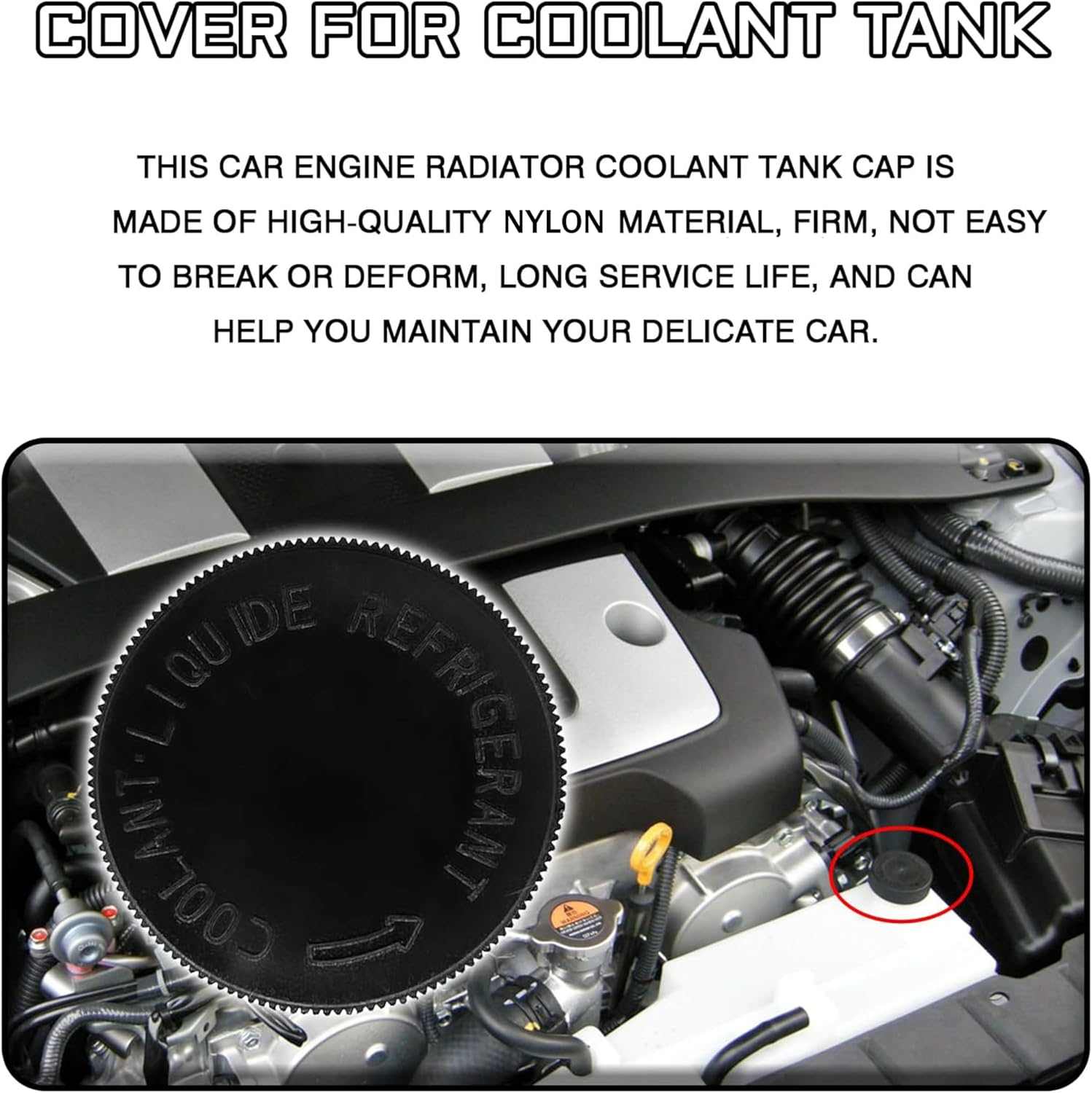 2PCS Coolant Reservoir Caps,21712-79900 Engine Coolant Reservoir Cap Replacement,Engine Coolant Overflow Reservoir Tank Cap Compatible with Nissan Murano Rogue Versa Infiniti,Car Accessories(Black) image number 6