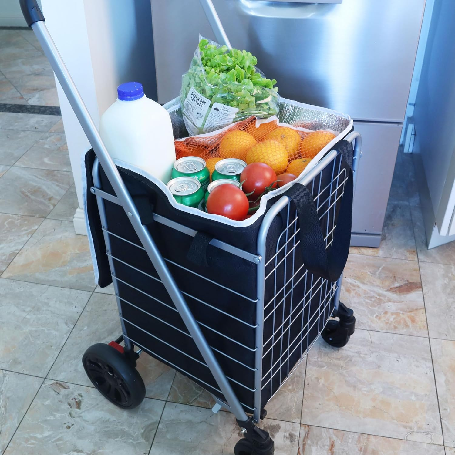 White Magic Large Insulated Cooler Bag for Handy Trolley Basket Cart, 55 Litre Capacity image number 3