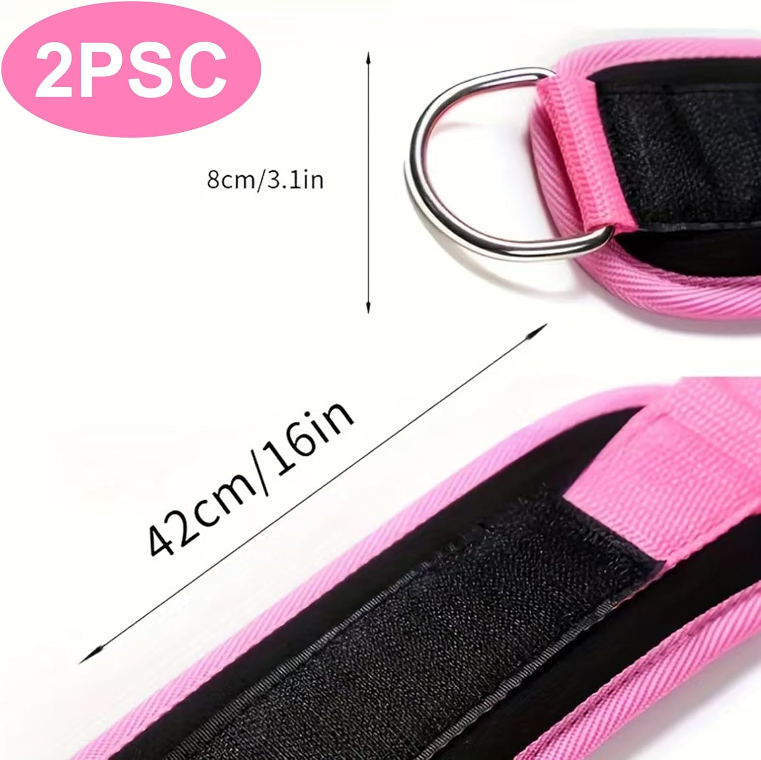 2Pack Ankle Straps for Cable Machine, Adjustable Gym Ankle Straps with Double D Ring,Gym Accessories, Suitable for Gym Gluteal Muscle Training, Leg Extension Training, Hip Abduction Training image number 1