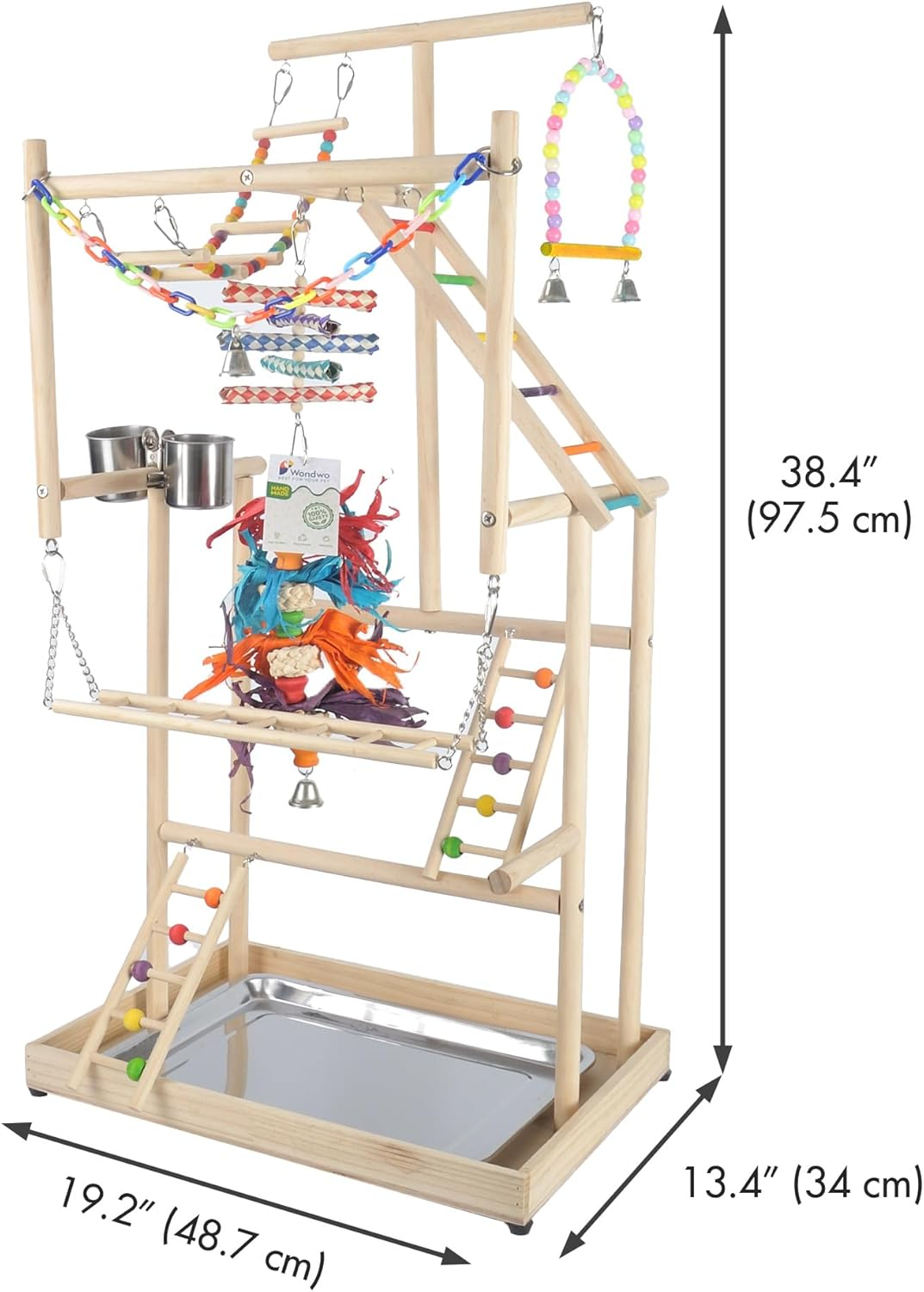 Parrot Playground Large 4 Layers - Small Bird Playground Parakeet Play Stand Bird Gym Parrots Playpen Play Playstand Parrot Tree for Cockatiel Lovebirds Conure Cockatoos Finch Budgies image number 3