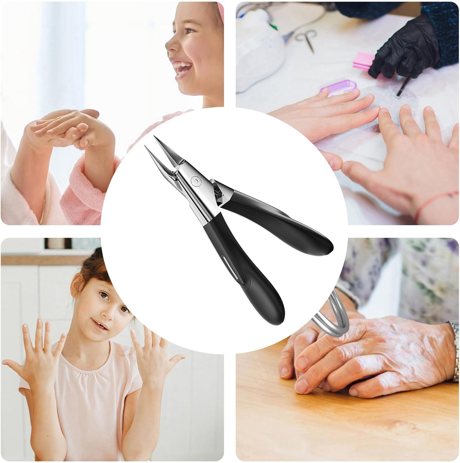 Angled Nail Clippers | Seniors Toenail Cutter | Portable Ergonomic Ingrown Nail Clippers for Salon Pedicure Manicure Home Women Men Kids - Pink image number 5