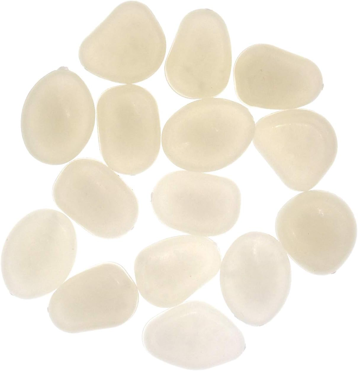 Qeesio 100Pcs Glow Pebbles Glow in the Dark Decorative Stones Rocks for Garden Path Walkway Yard Fish Tank, Watermelon Red image number 2