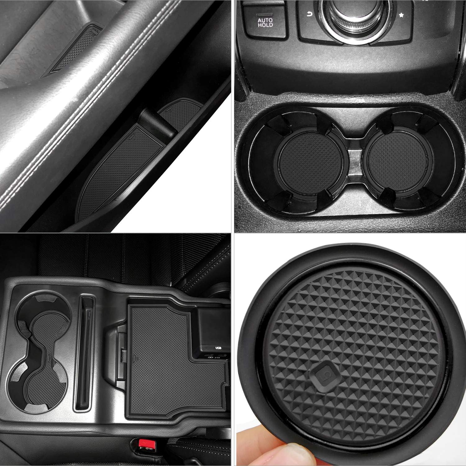 Auovo anti Dust Mats for Mazda CX-5/CX5 Accessories 2023 2022 2021 2020 2019 2018 2017 Custom Fit Door Compartment Cup Holder Center Console Liners Car Interior 18Pcs (All Black)