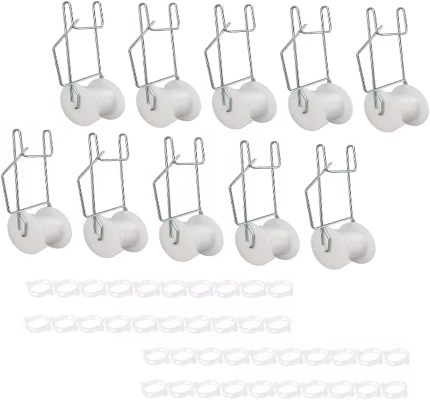 Roczential Sturdy Tomato Roller Hooks with 15M Rope, Versatile Strong Load Bearing Flower Vine Crop Trellis Kit for Greenhouse Balcony Terrace(White) image number 1