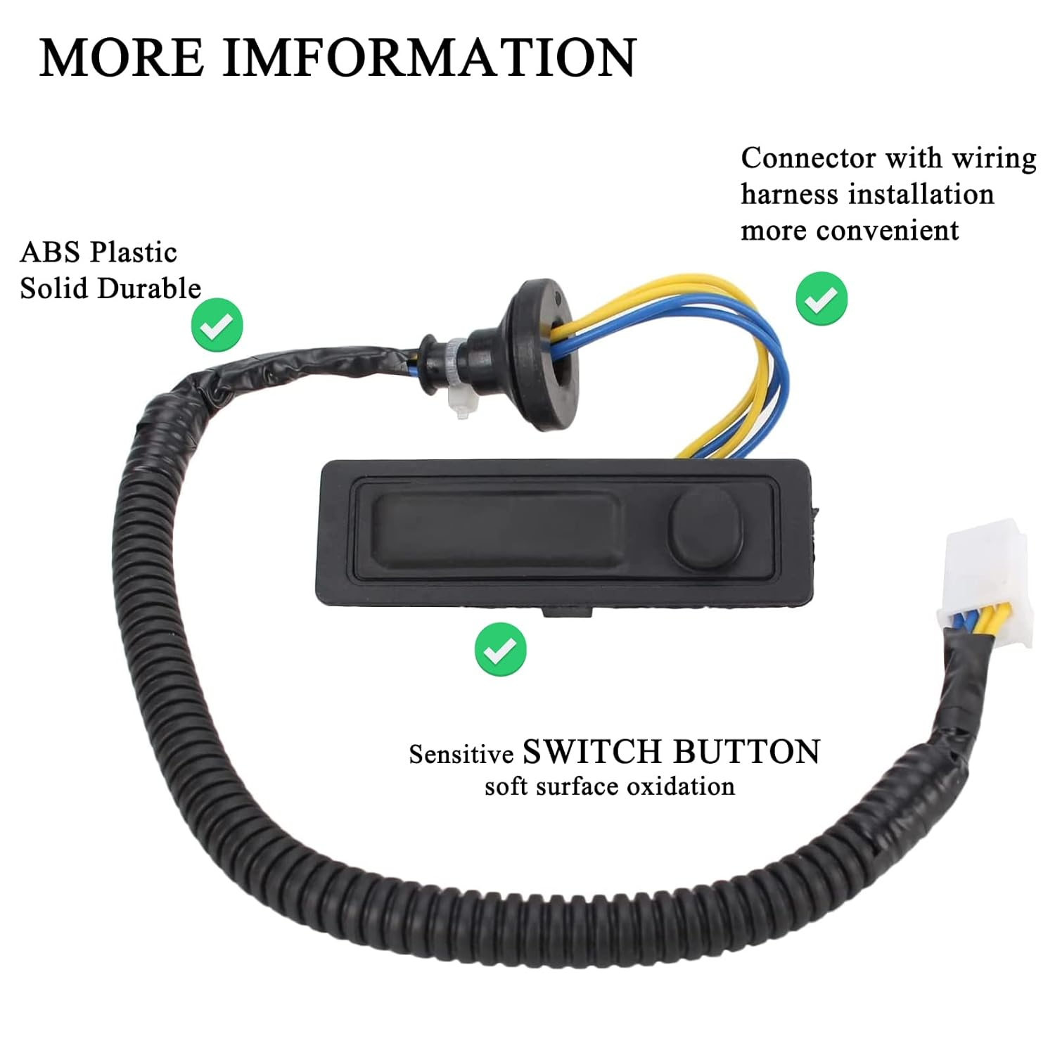 E-Vniko Rear Liftgate Trunk Open Release Switch Compatible for Nissan Pathfinder 2014-2019 Replace Tailgate Lid Switch 25380-3JA0A image number 6