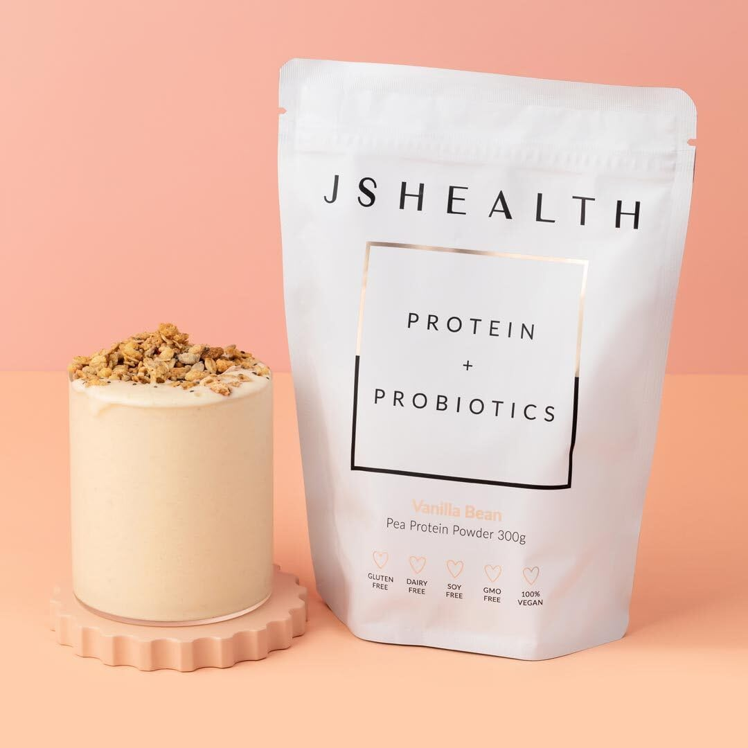 Jshealth Pea Protein Powder with Probiotics - Vanilla Bean Flavour |Gluten Free | Dairy Free | Free from Refined Sugar and Artificial Sweeteners (300 G Pouch) image number 3
