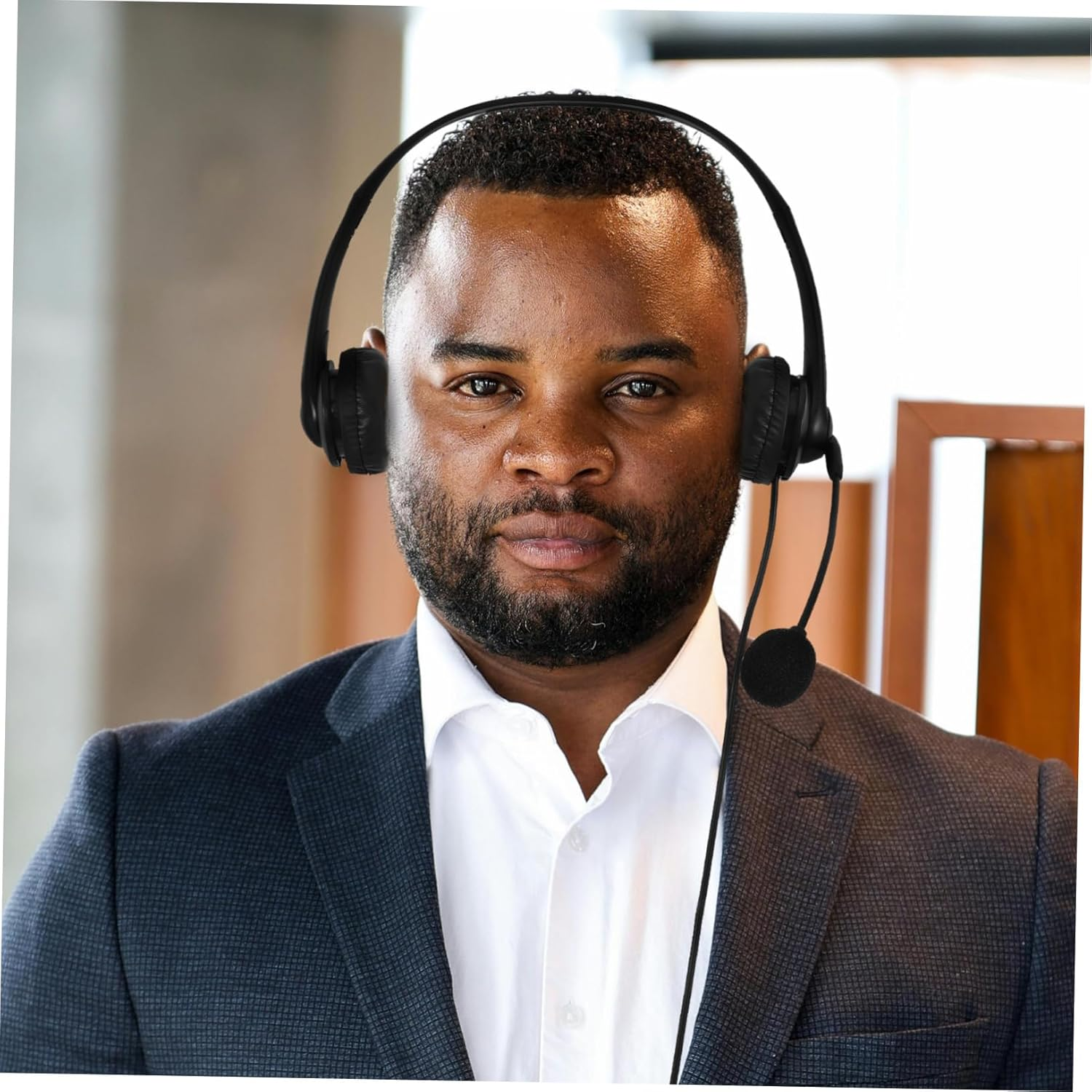 SEWACC USB Headset with Microphone Noise Cancelling Computer Headset Wired Control Design Comfortable Over-Ear Headphones for Office Work Online Teaching Professional Use image number 3