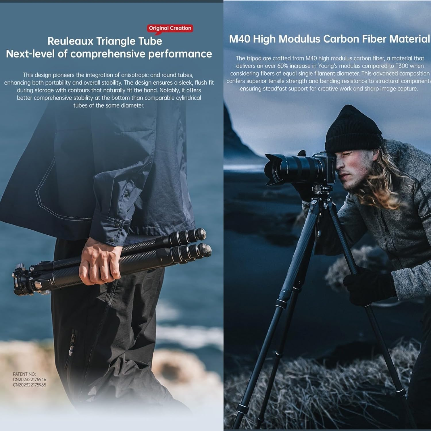 Falcam Treeroot 61" F38 Pro Quick Lock Travel Tripod,With 360 Degree Damping Ball Head Load Capacity 5Kg/11Lbs,Carbon Fiber Tripod with F22 Interfaces, 1/4" Screw,Carry Strap Holes for Cameras image number 2