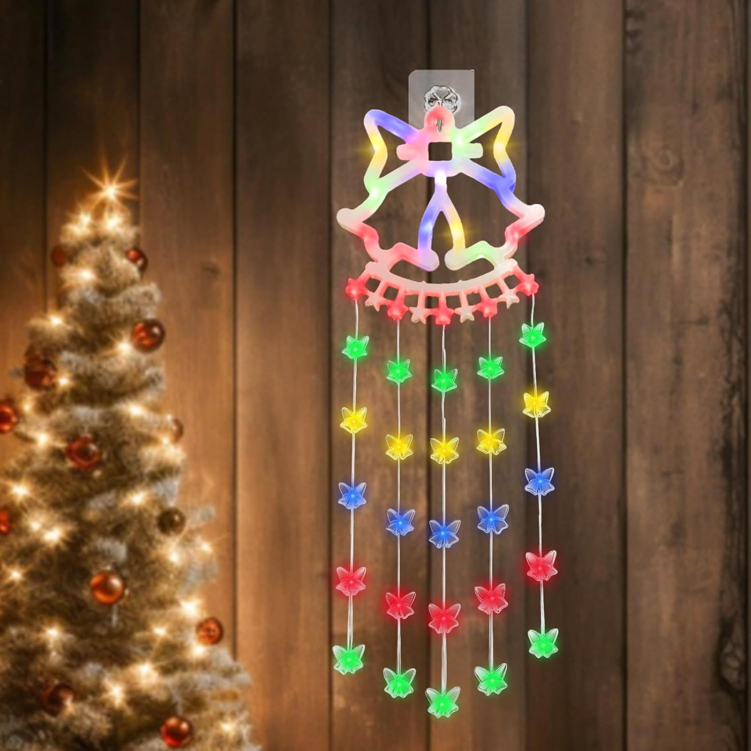 Christmas Lights Window Indoor Christmas Lights Christmas Bell Ladder Fairy Lights Fairy Lights Christmas Illuminated Christmas Decoration for Windows Garden image number 2