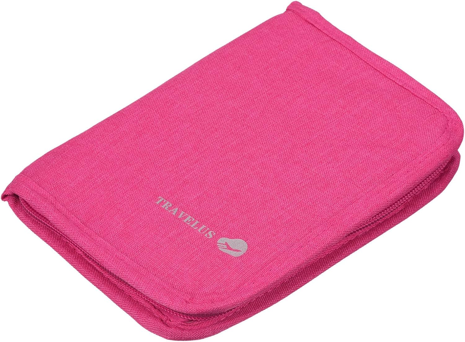 Uxcell Travel Document Organizer, Travel Passport Wallet Family Passport Holder RFID Blocking Clutch Bag Card Case for Women & Men, Rose Red image number 3