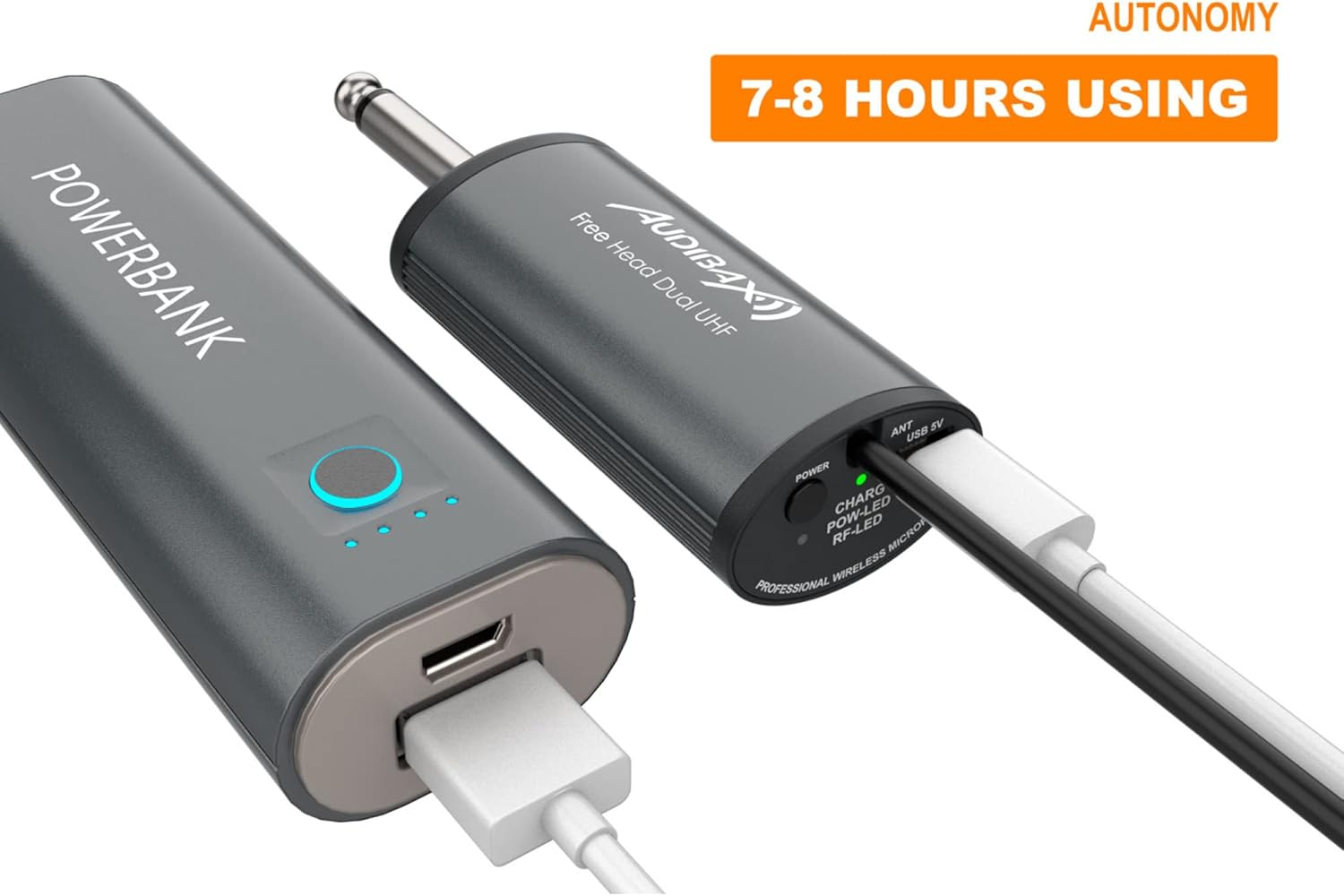 Audibax Missouri Free Head Dual UHF Sistema De Micr&oacute;fono De Diadema Con Receptor Recargable image number 1