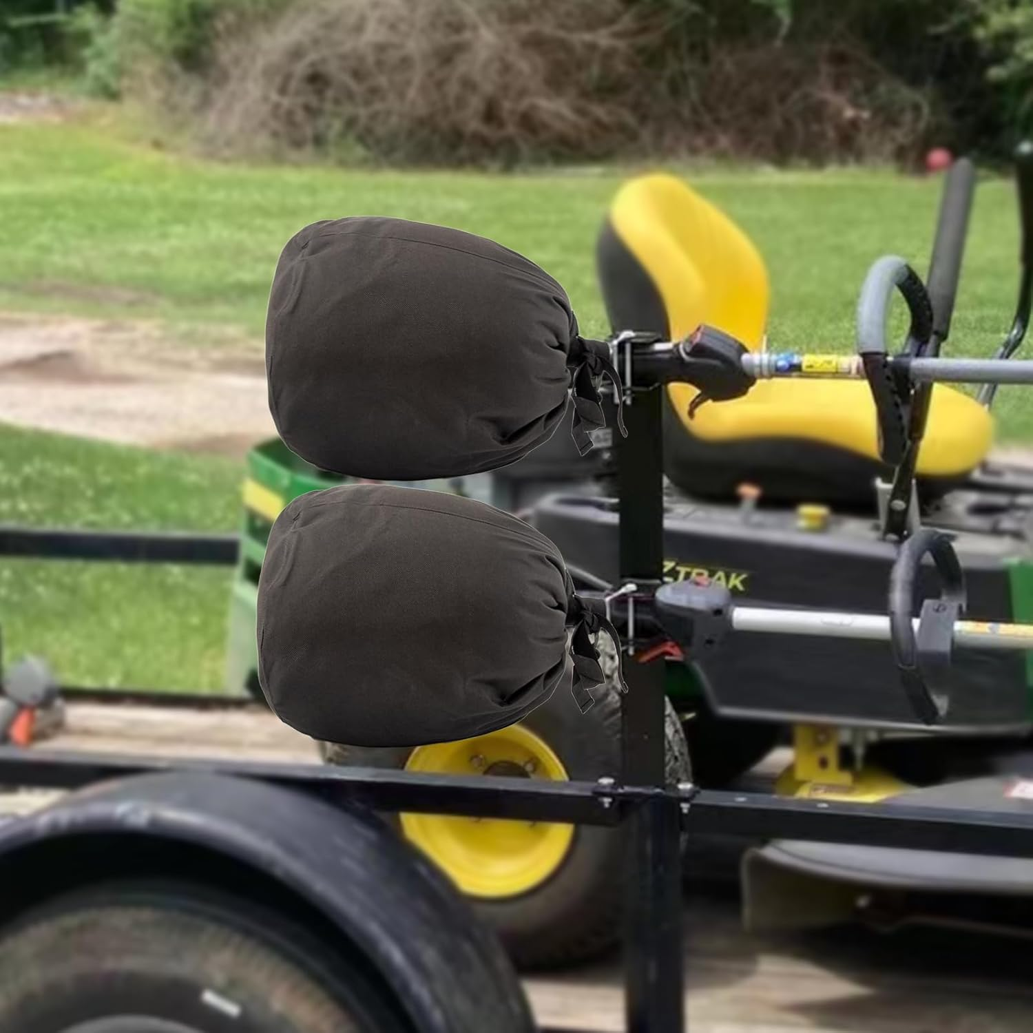 Trimmer Engine Cover, 2 Pcs Weed Eater Covers, Weed Trimmer Covers Waterproof, 420D Heavy-Duty Oxford Ripstop Weed Machine Cover for Weed Eater Edger, Pole Saw, Brush Cutters and Hedge(12"D X 15.5"H) image number 6