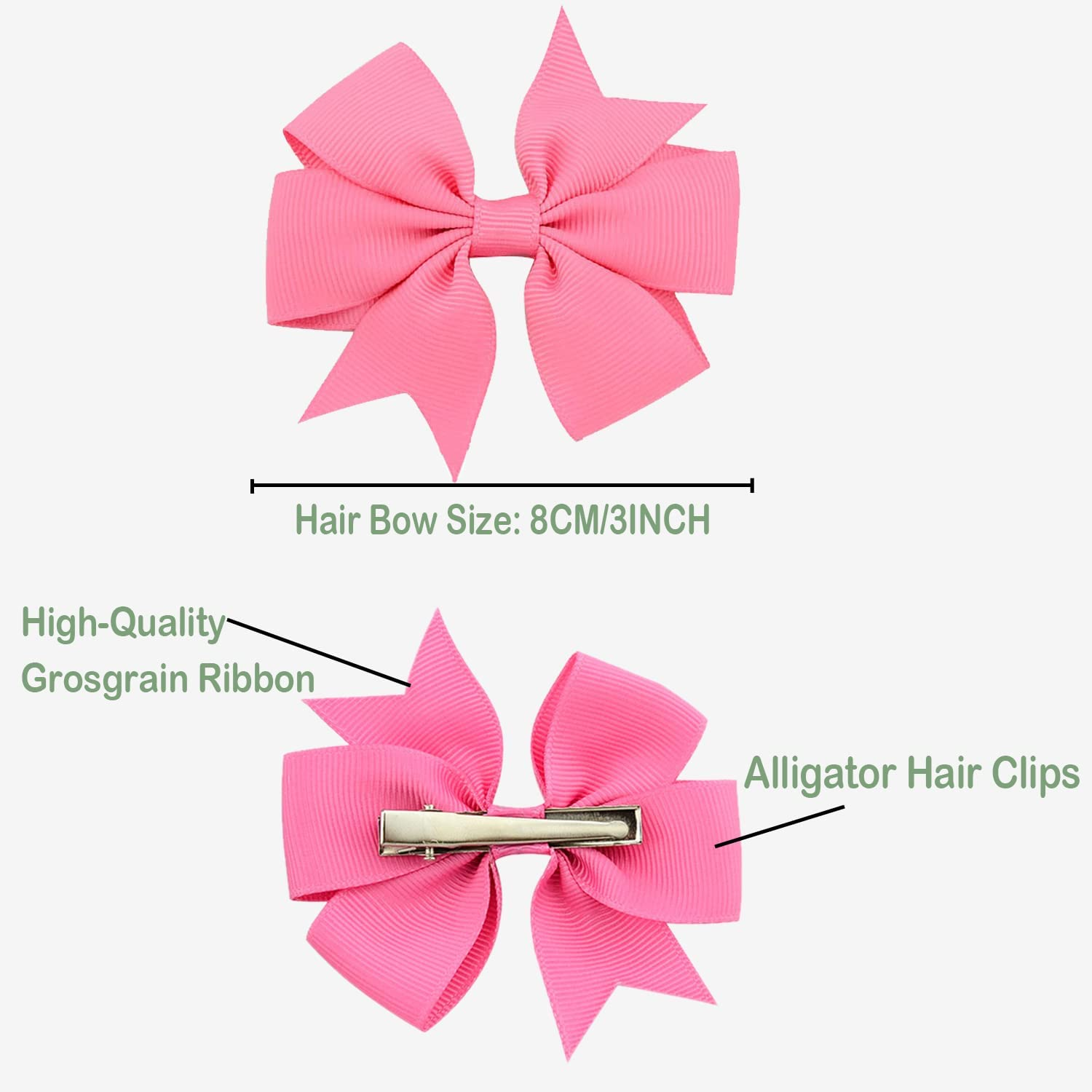 Baby Girls Hair Clips, [40 Pieces 20 Colors] Grosgrain Ribbon Nonslip Hair Barrettes for Kids Hair Bows Alligator Clips for Girls Infants Toddlers Teens Hair Pins Hair Accessories Gifts image number 2