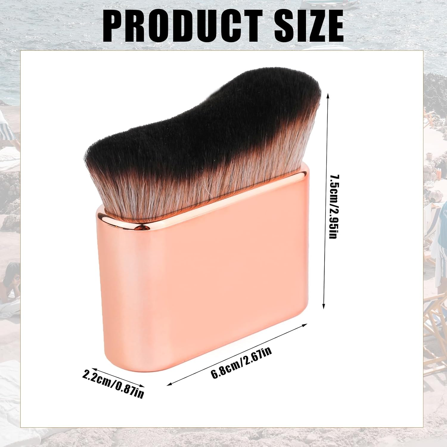 Self Tanning Brush, Soft Self Tanner Brush Applicator Portable Tanning Brush Foundation Body Makeup Brushes for Face and Body (Rose Gold) image number 3