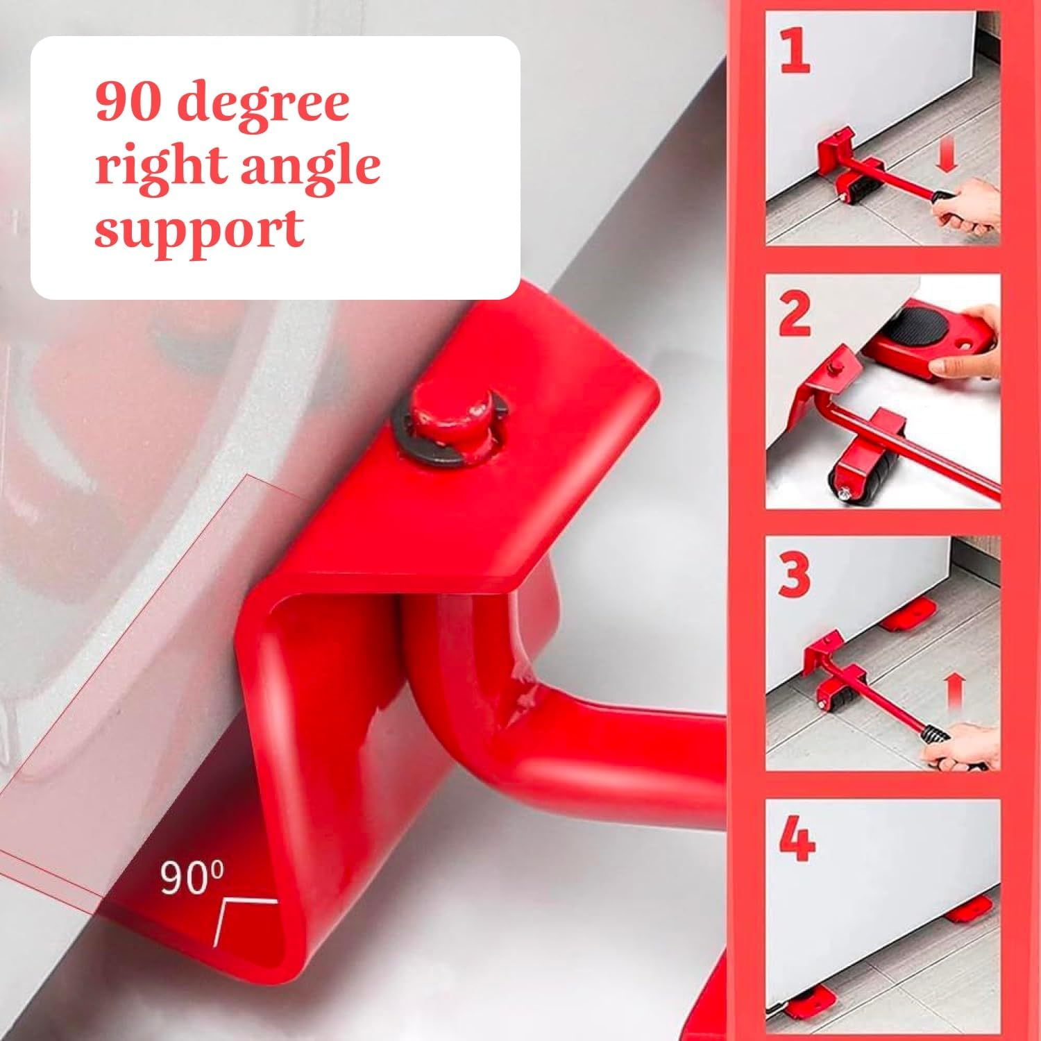 Heavy-Duty Furniture Mover Set - Appliance Dolly with Adjustable Lever & 4 Non-Marring Wheels, Commercial-Grade Steel Sliding Tool for Sofa/Fridge/Washer Relocation (Blue) image number 6