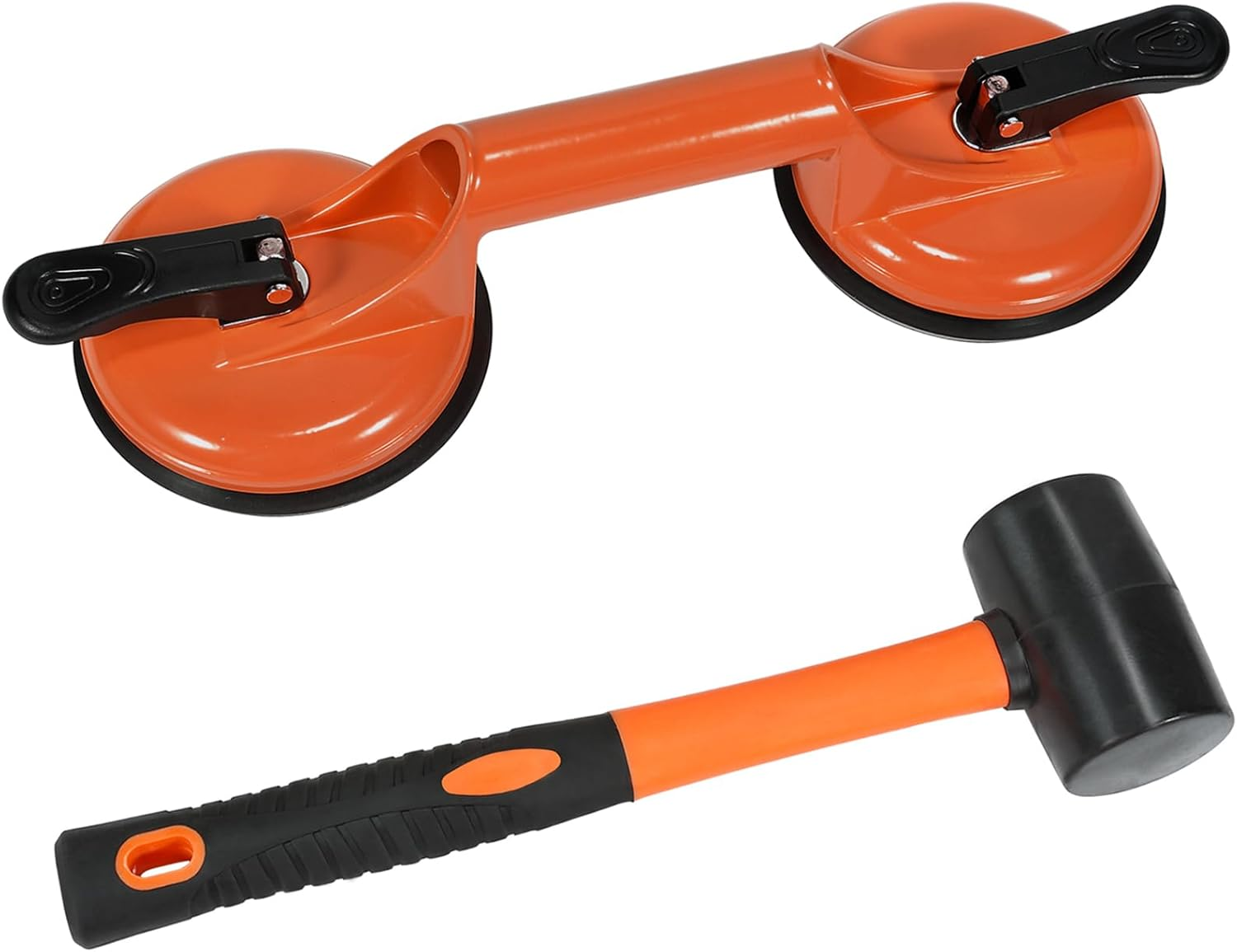 Floor Gap Fixer Tool for Laminate Floor Gap Repair Plank Grabber Includes Heavy Duty Aluminum Suction Cup and Fiberglass Handle Rubber Mallet (Can'T Use on Scraped Surface Floor)
