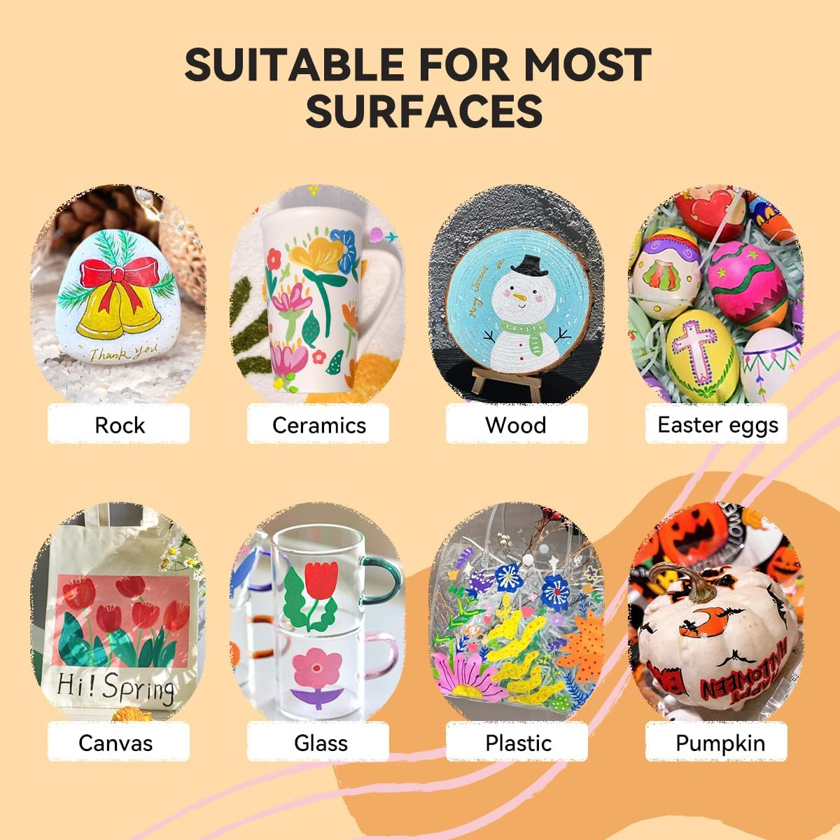 Arrtx 36 Colors Acrylic Marker for Rock Painting, Extra Brush Tip Paint Markers, Art Supplies, Fabric Markers, Waterproof Paint DIY Crafts Making image number 2