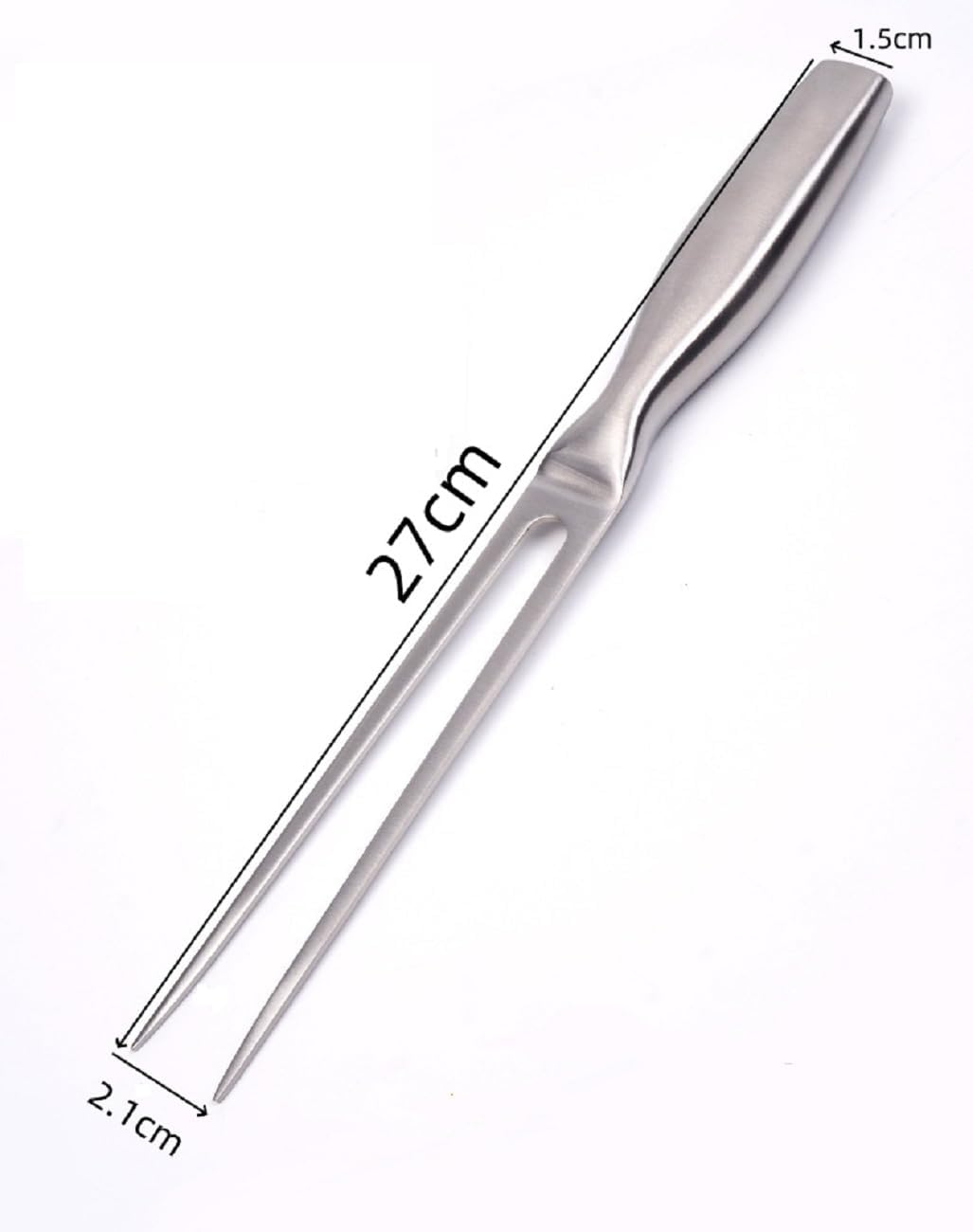 WADY 10.6 Inch/27Cm Stainless Steel BBQ Carving Fork, Meat Fork for Kitchen & Outdoor Grilling (Silver) image number 2