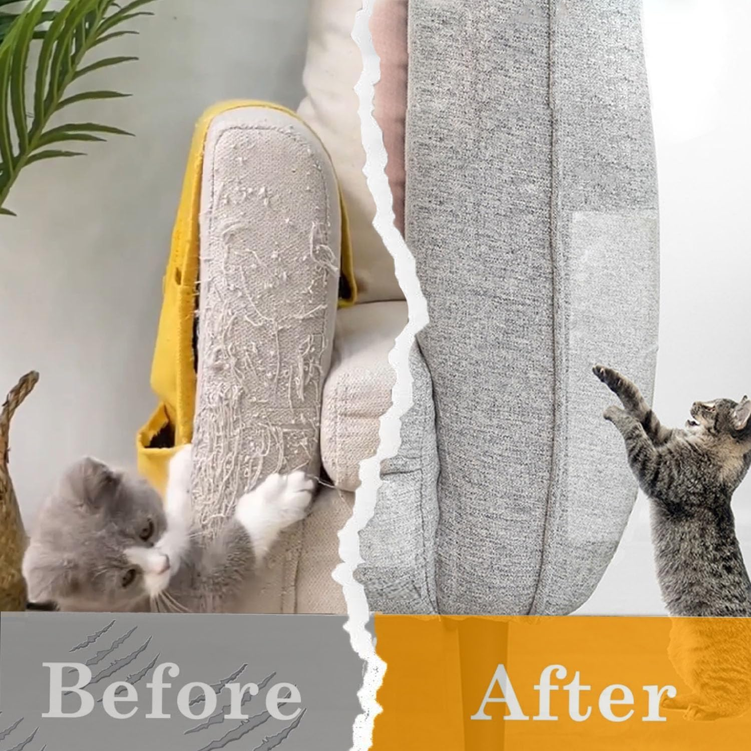 CHUANGSEED Cat Claw Sofa Protector, 30 * 300CM Anti-Scratch Furniture Protector for Cat with 30 Screws and 1 Scraper, Cat Anti-Claw Protectors for Furniture Fabric Sofa Wall Door image number 3