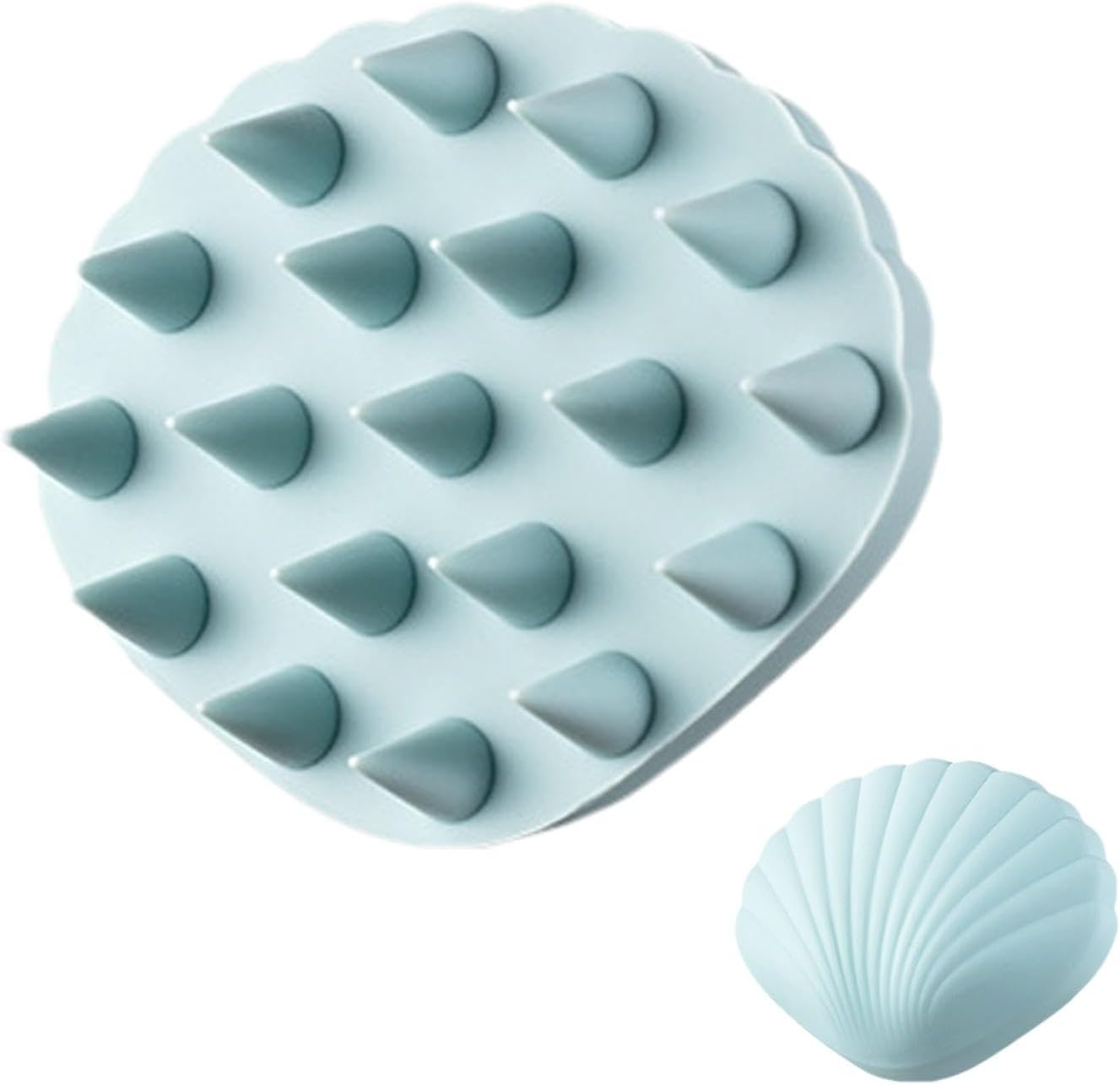 Shampoo Brush - Silicone Shampoo Scrubber,Shell Shaped Massage Comb, Comfortable Shower Hair Brush, Hair Scalp Scrubber, Hair Care Tools for Women Men Kids image number 5